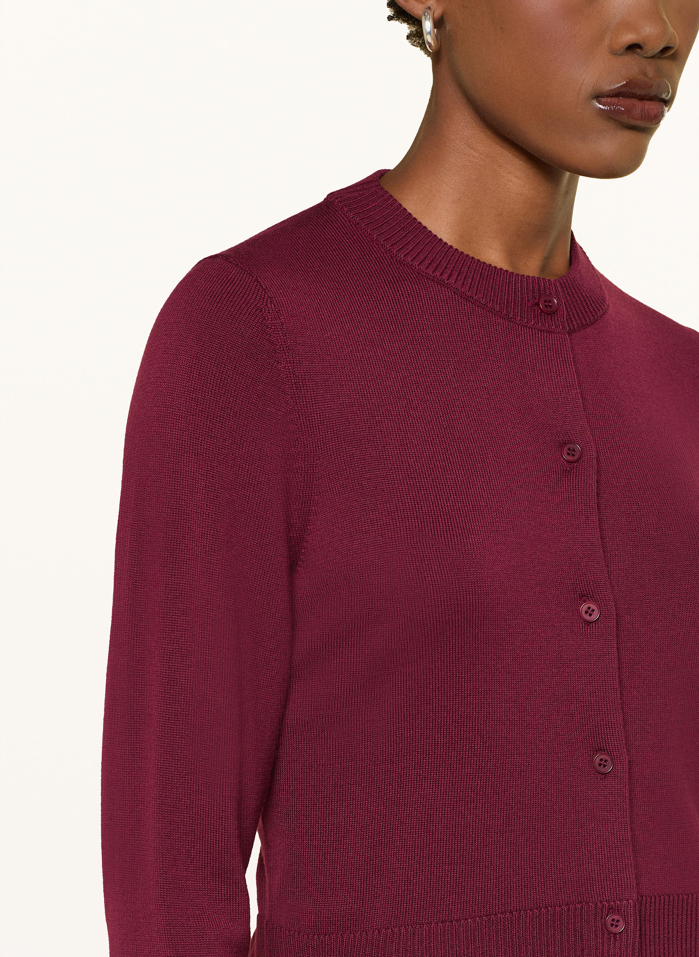 Thumbnail - Windsor. Strickjacke Aus Merinowolle rot