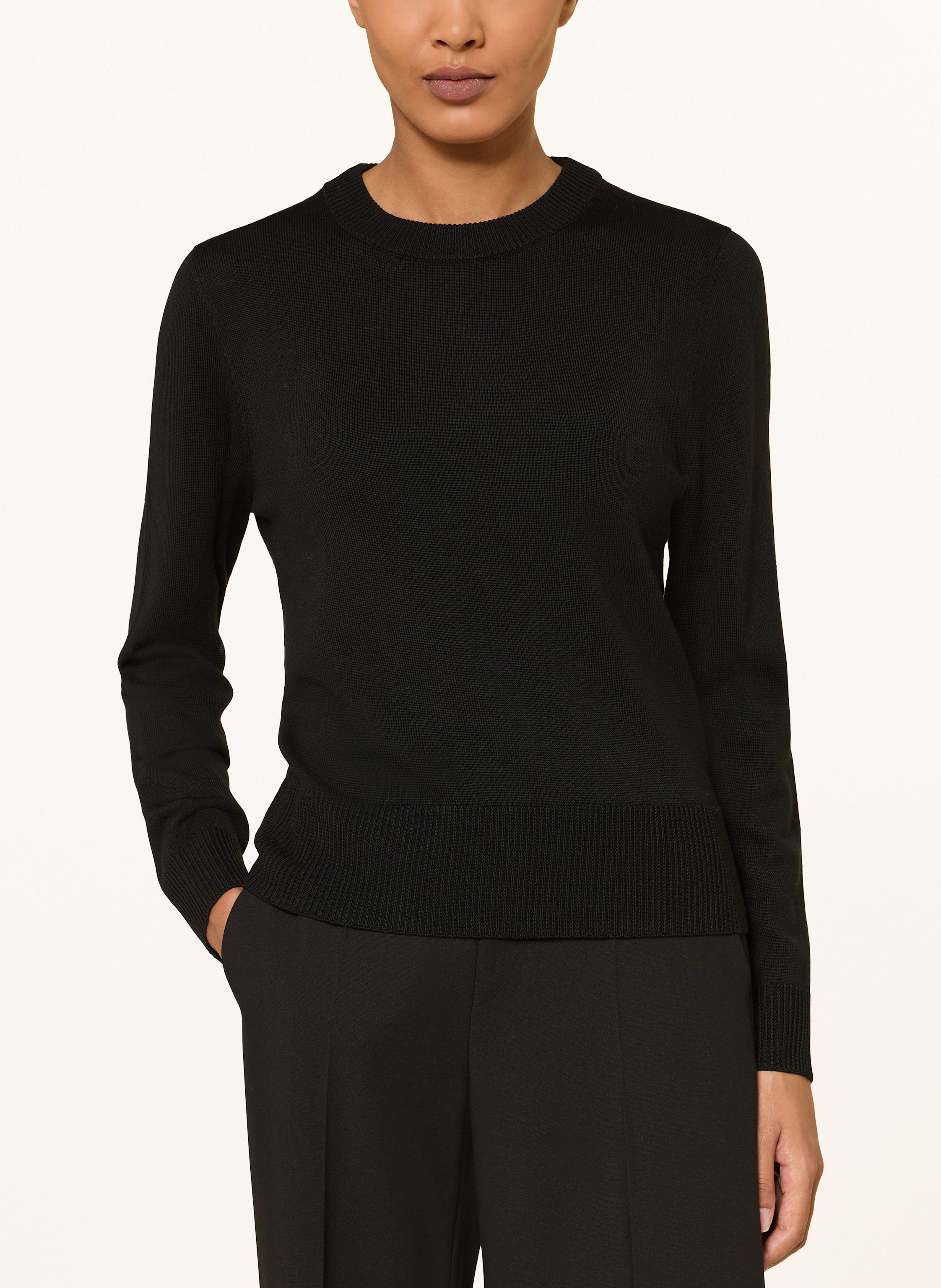 Thumbnail - Windsor. Pullover Aus Merinowolle schwarz