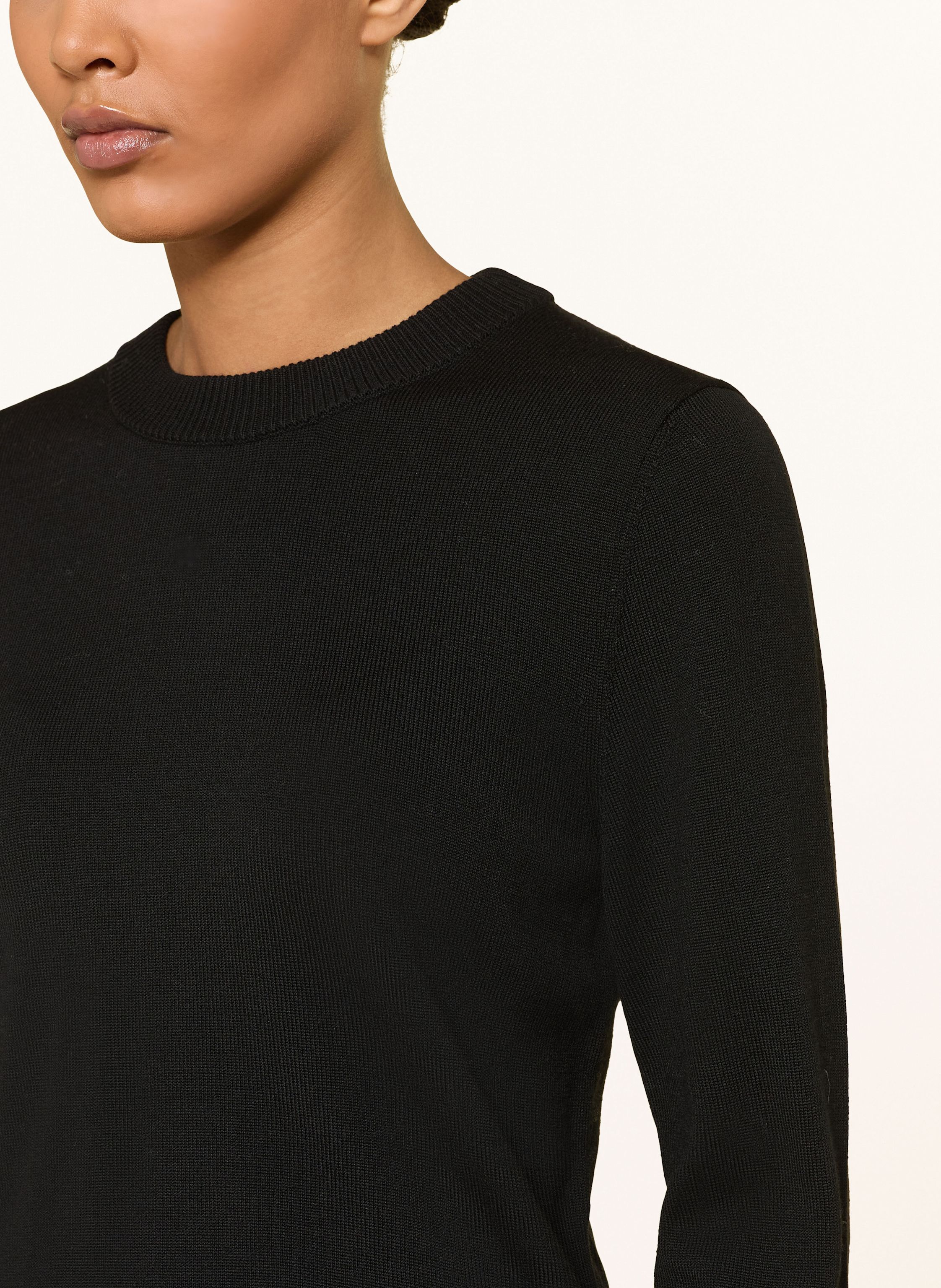 Thumbnail - Windsor. Pullover Aus Merinowolle schwarz