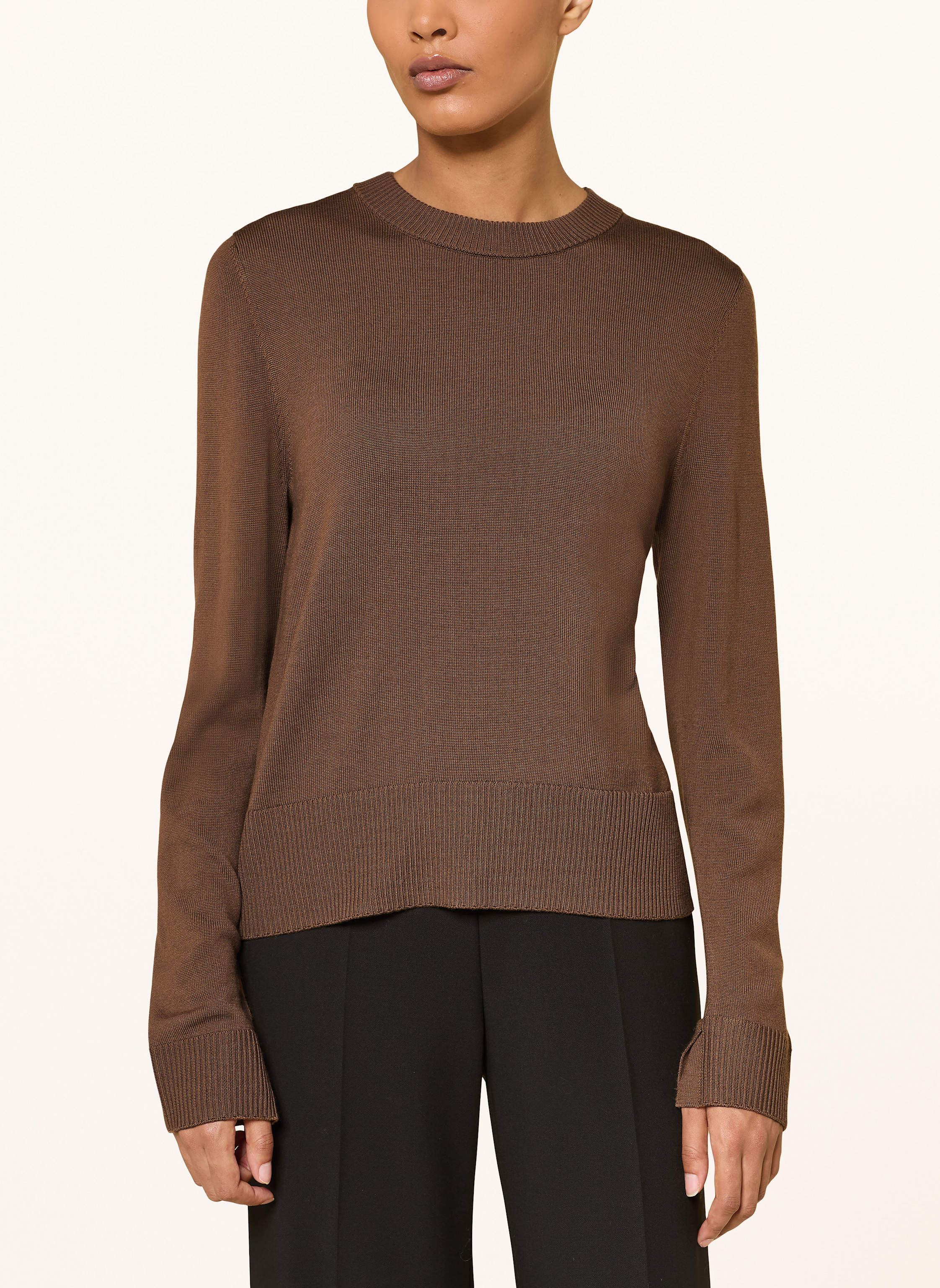 Thumbnail - Windsor. Pullover Aus Merinowolle braun