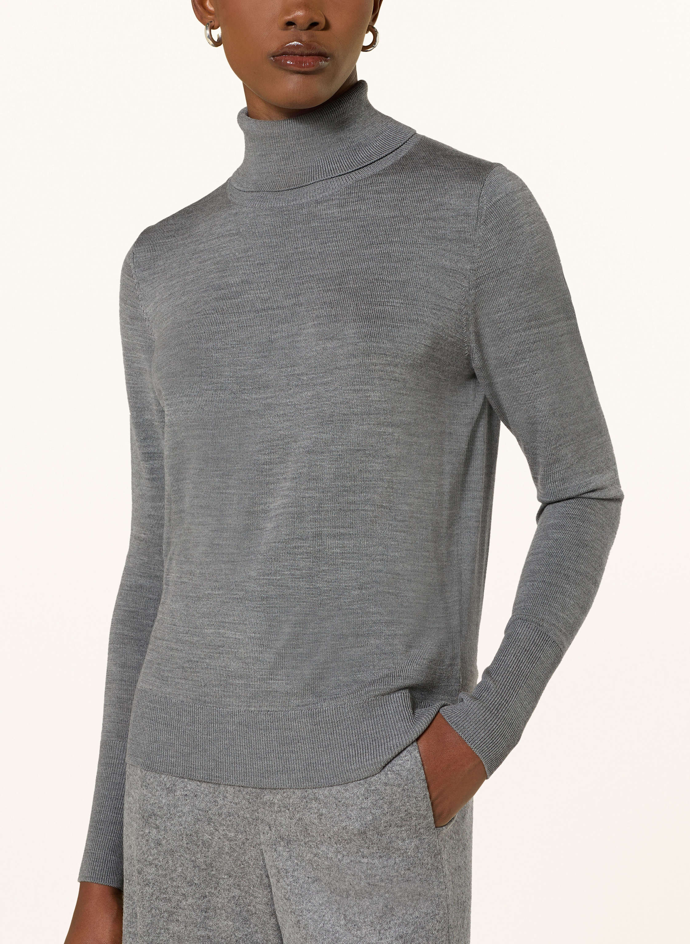 Thumbnail - Windsor. Rollkragenpullover Aus Merinowolle grau