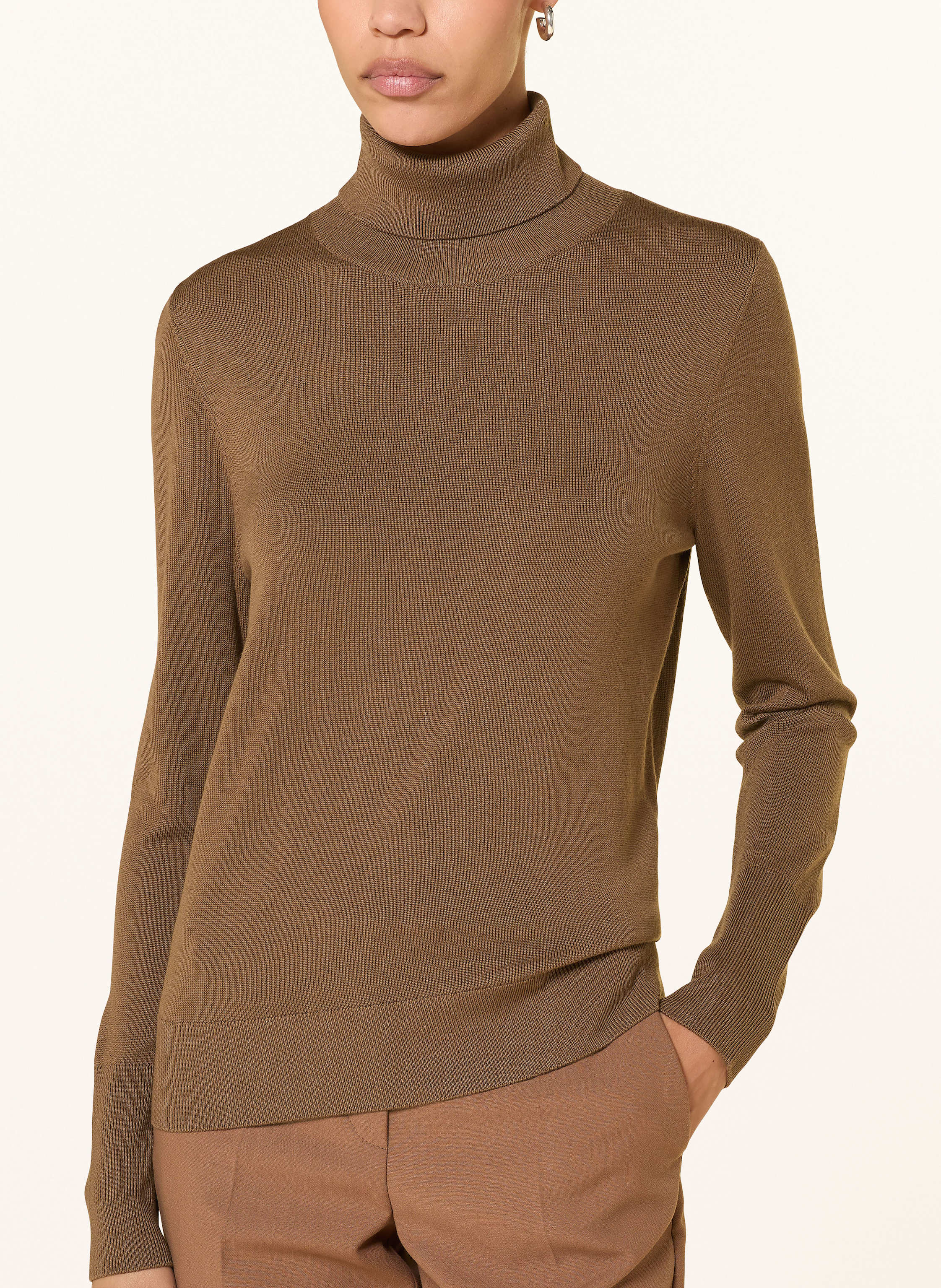 Thumbnail - Windsor. Rollkragenpullover Aus Merinowolle braun