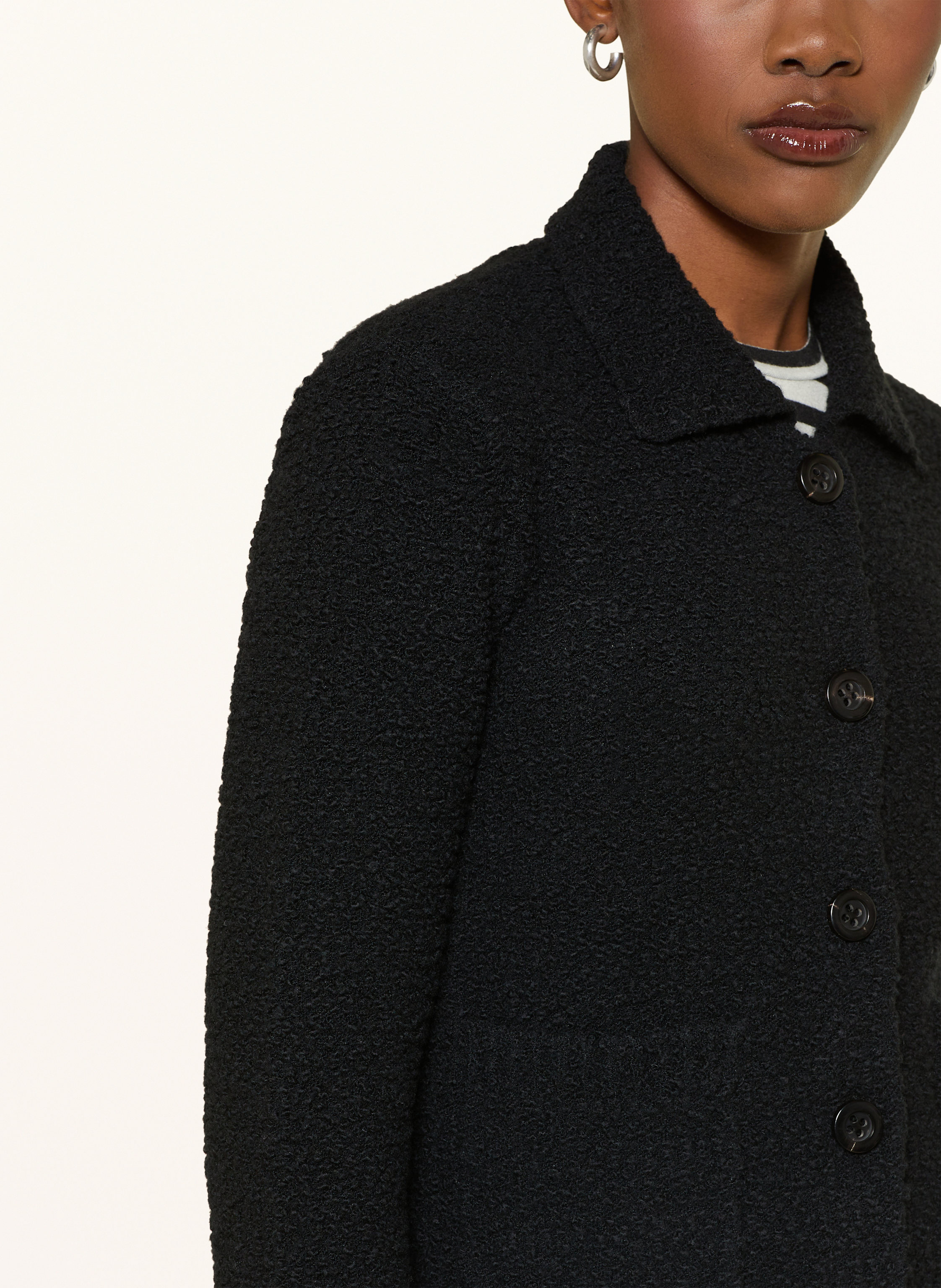 Thumbnail - Windsor. Strickjacke Aus Bouclé schwarz