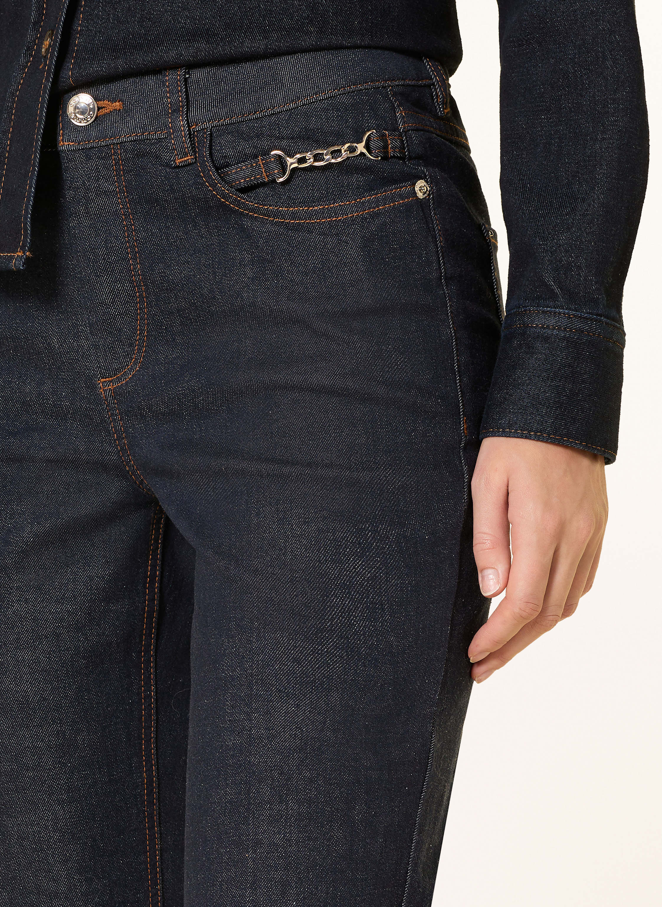 Thumbnail - Comma Flared Jeans Jade Easy Kick blau