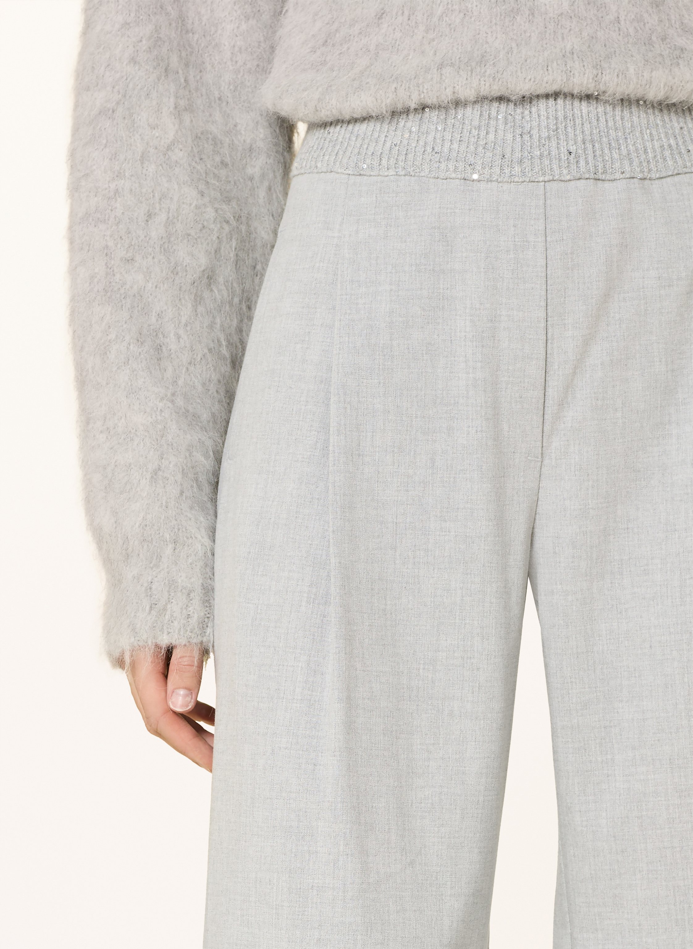 Thumbnail - S.Oliver Black Label Marlenehose Mit Pailletten grau