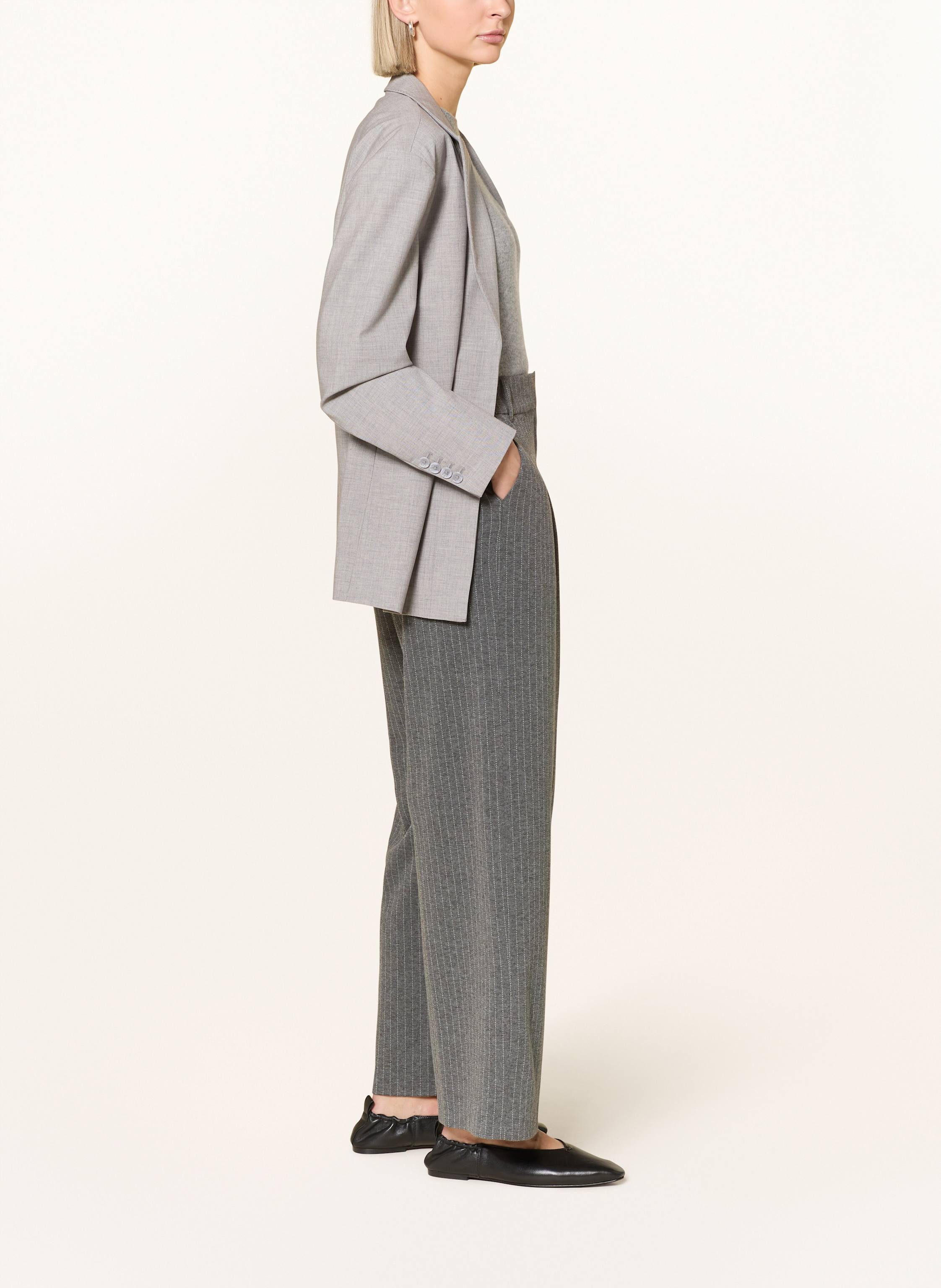 Thumbnail - S.Oliver Black Label Marlenehose Aus Jersey grau