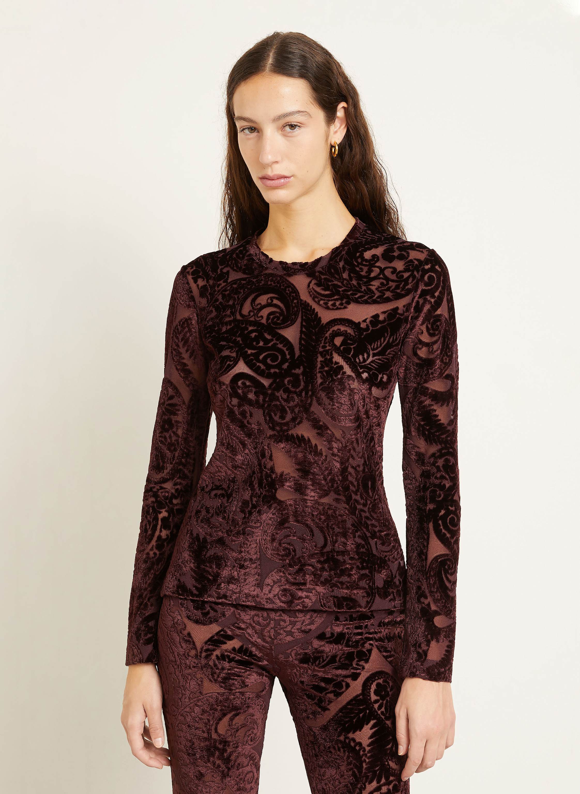 Thumbnail - Etro Longsleeve Aus Mesh rot
