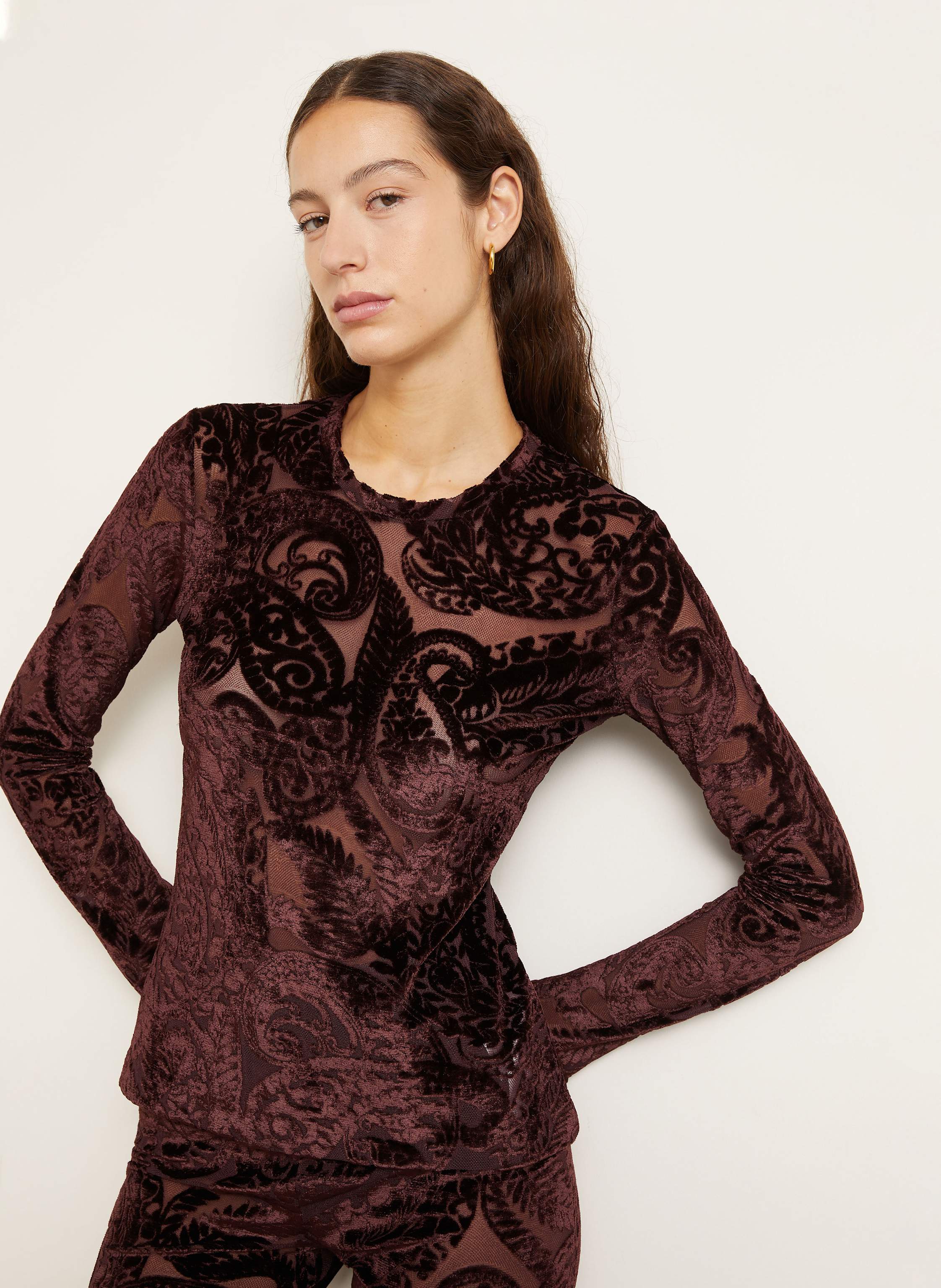 Thumbnail - Etro Longsleeve Aus Mesh rot