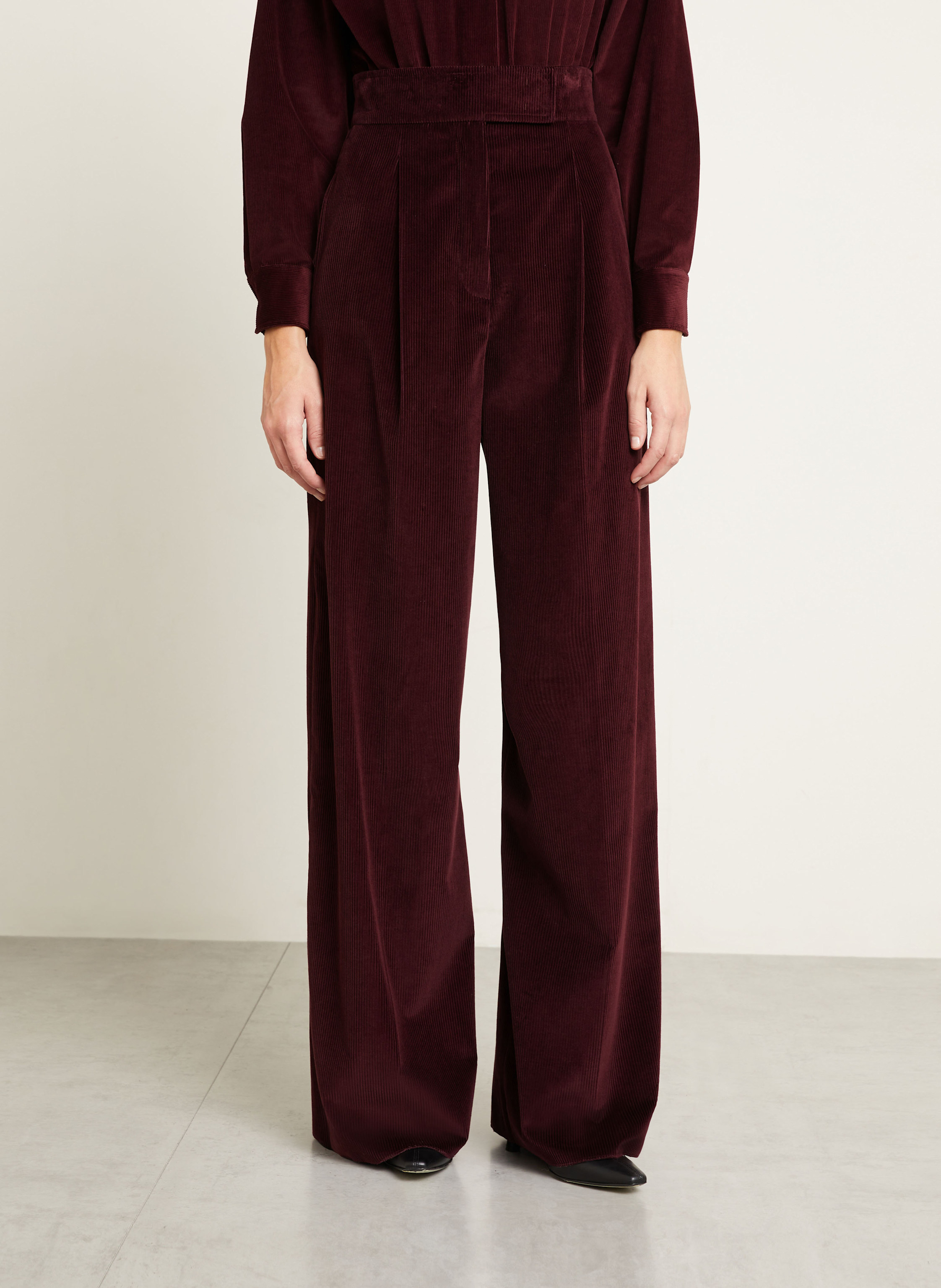 Thumbnail - Max Mara Marlenehose Bosso Aus Cord rot
