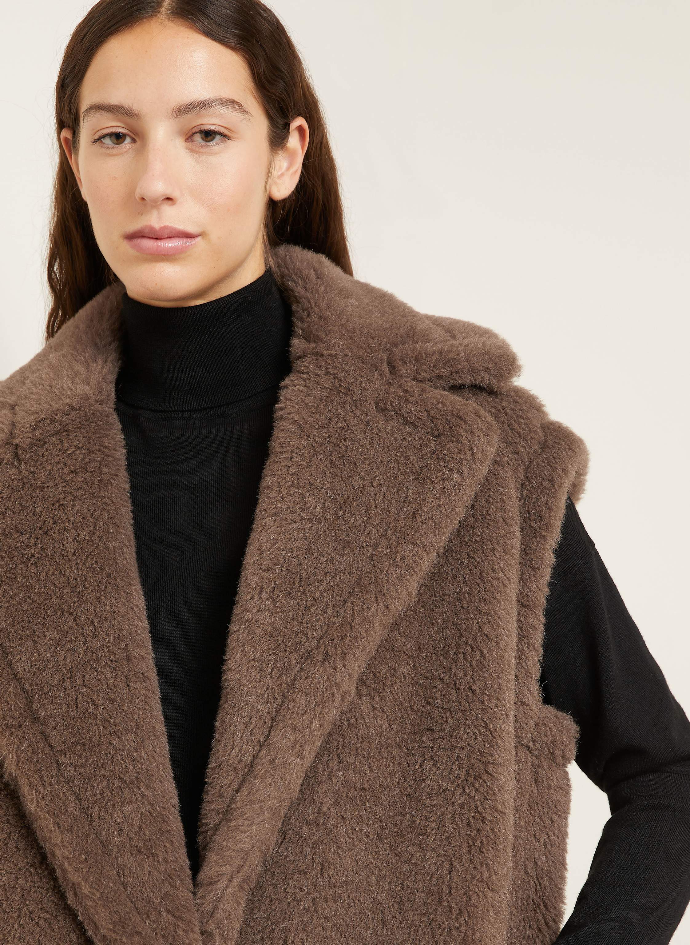 Thumbnail - Max Mara Kunstfell-Weste Bormida Mit Alpaka braun