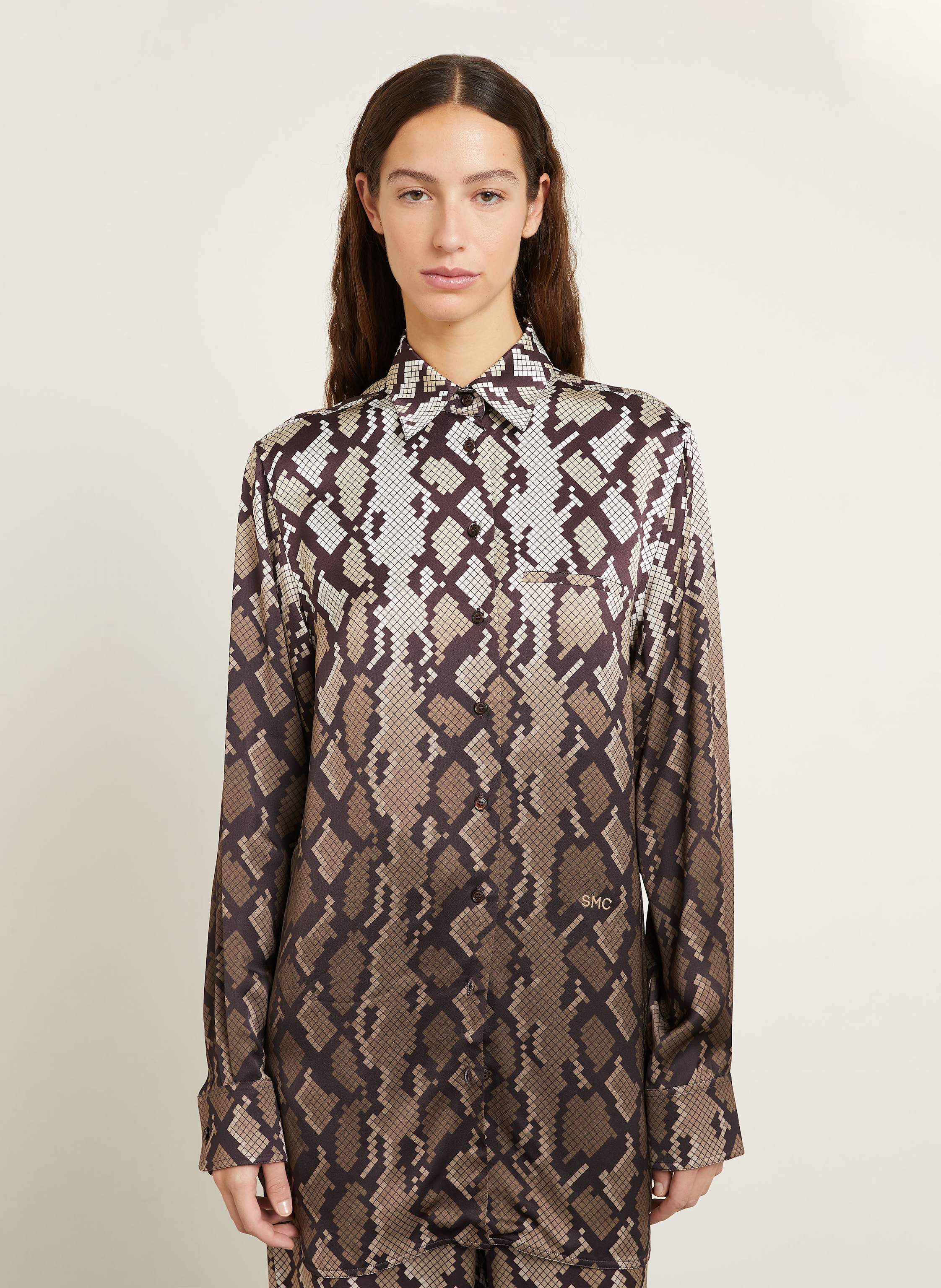 Thumbnail - Stella Mccartney Oversized-Hemdbluse Aus Satin braun