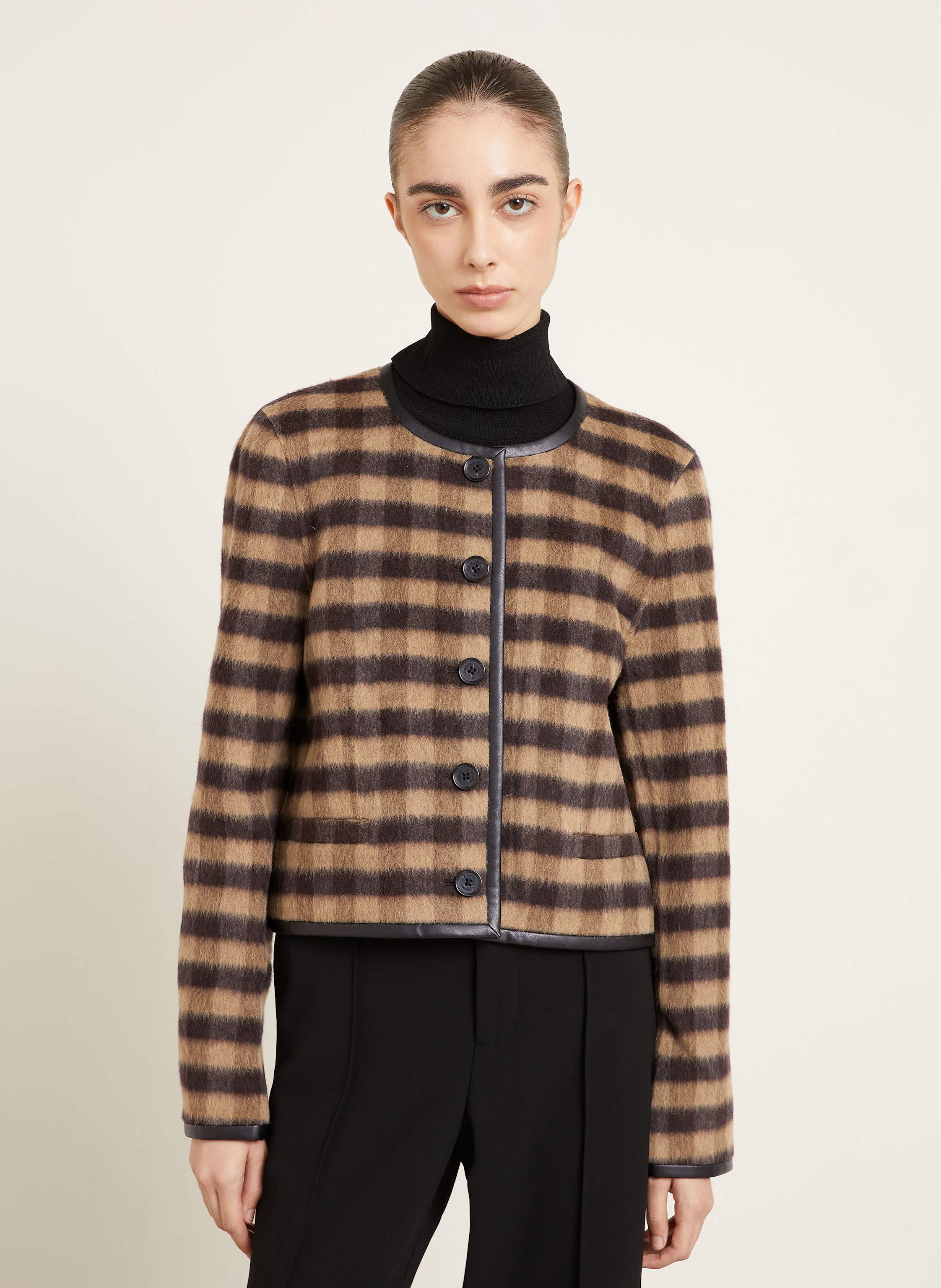 Thumbnail - Proenza Schouler Kastenjacke Helene Mit Alpaka braun