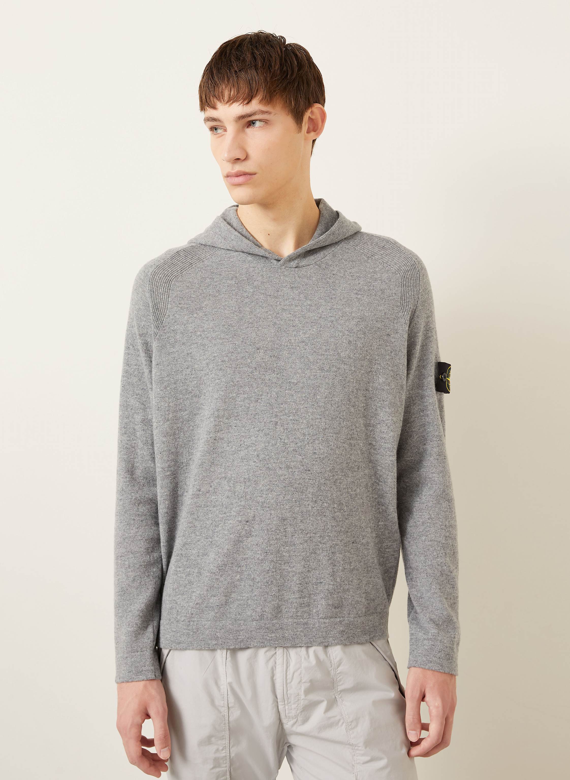 Thumbnail - Stone Island Strick-Hoodie grau