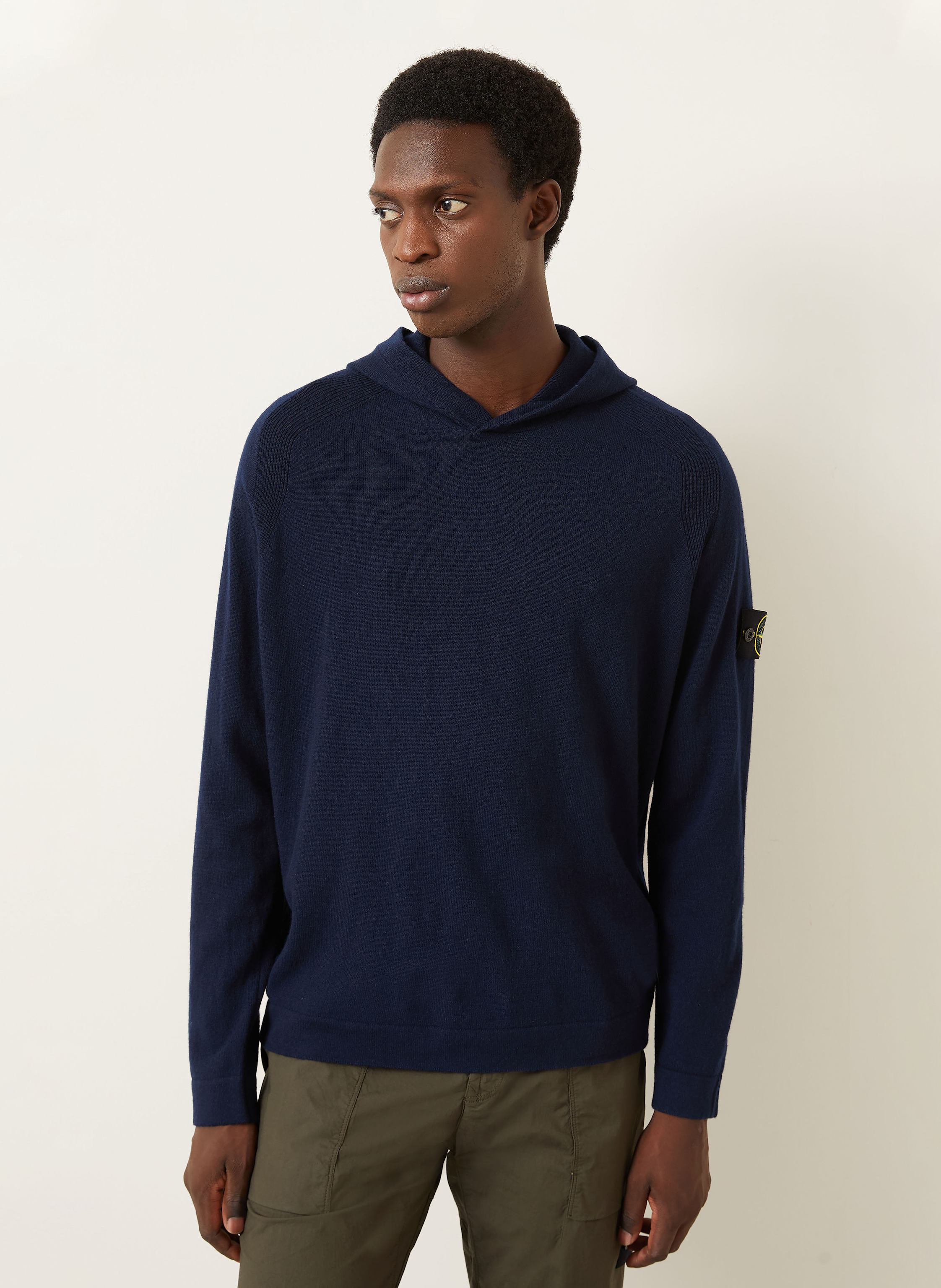 Thumbnail - Stone Island Strick-Hoodie blau