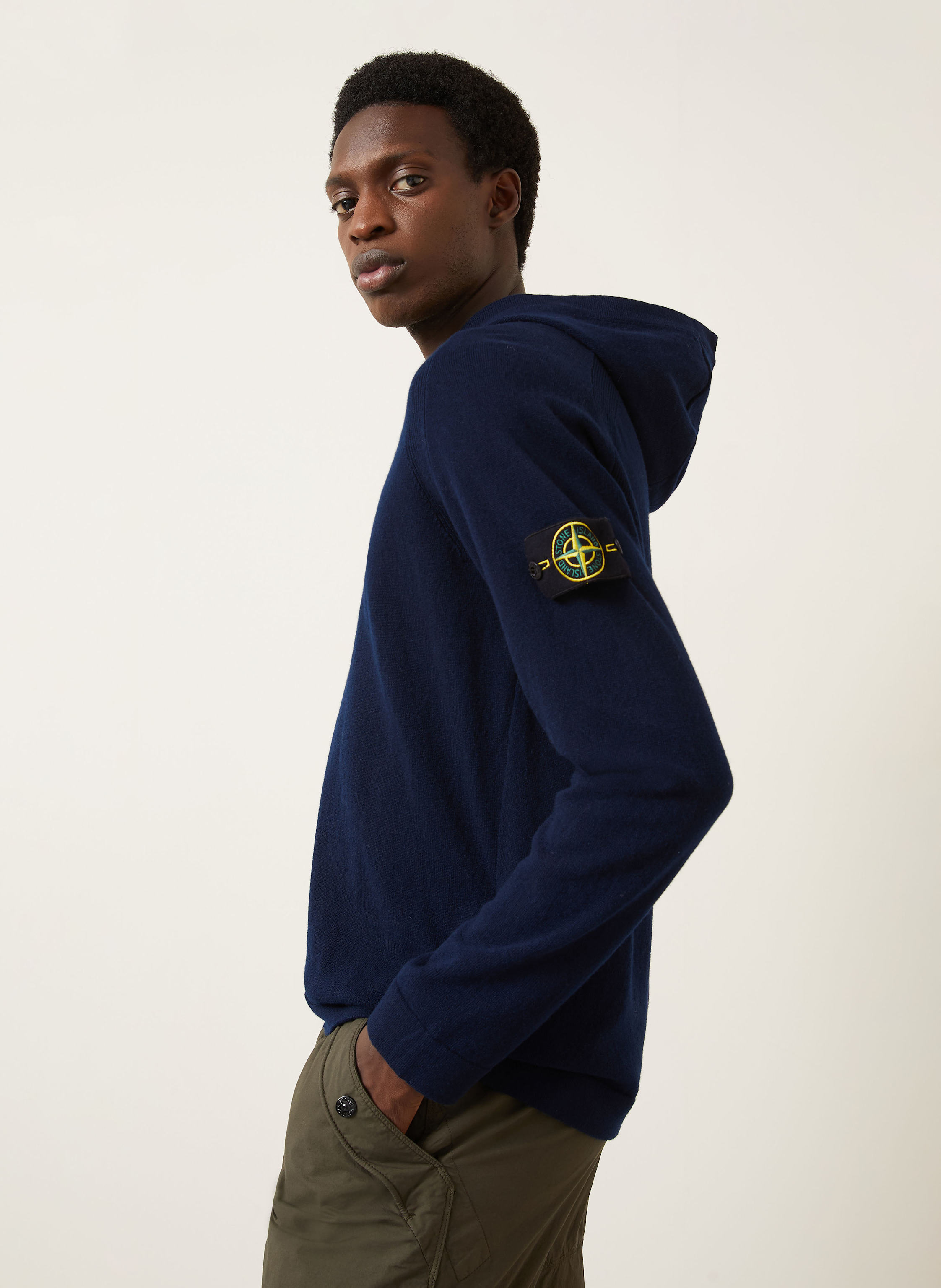 Thumbnail - Stone Island Strick-Hoodie blau