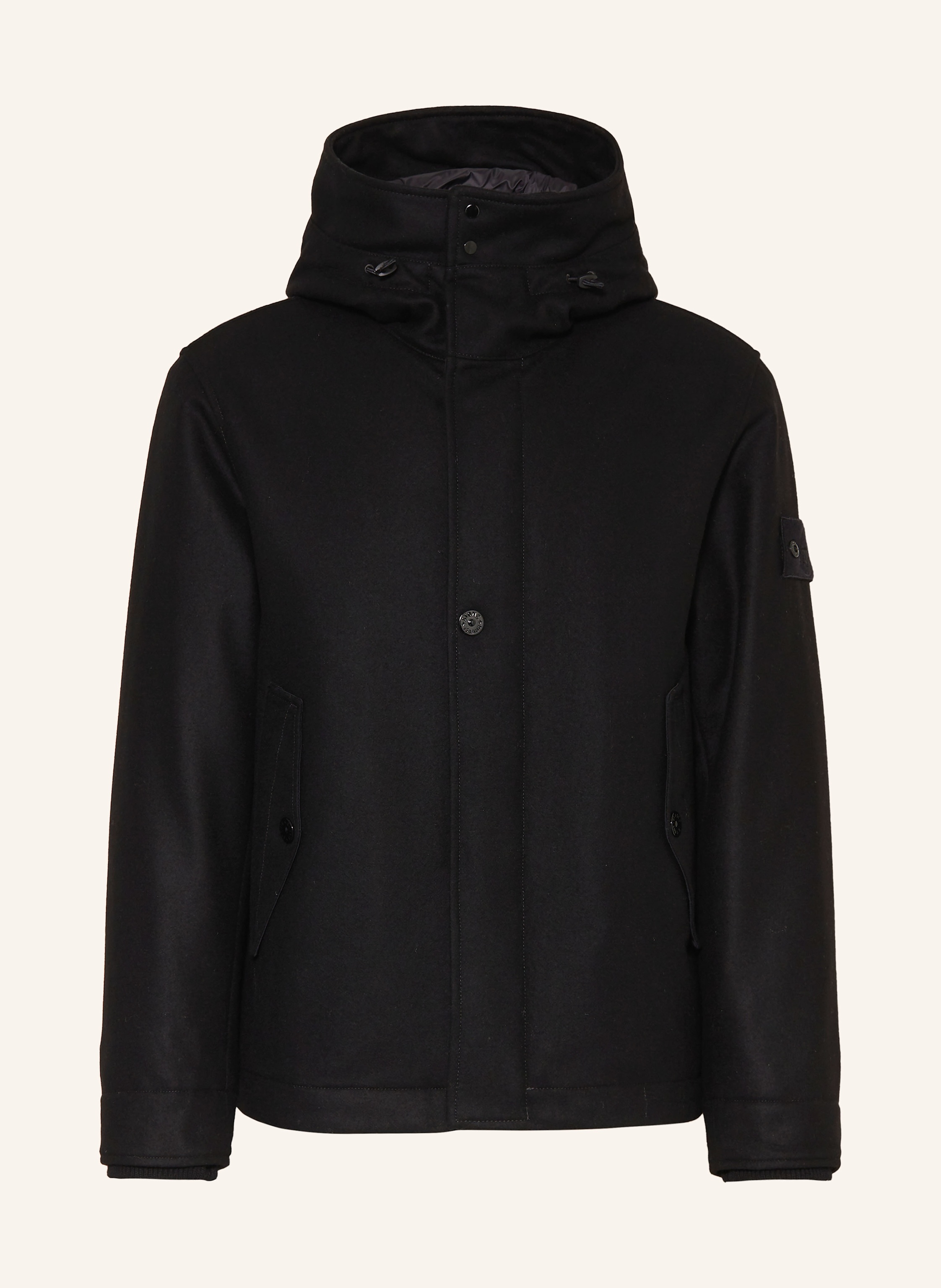 STONE ISLAND GHOST flannel jacket in black