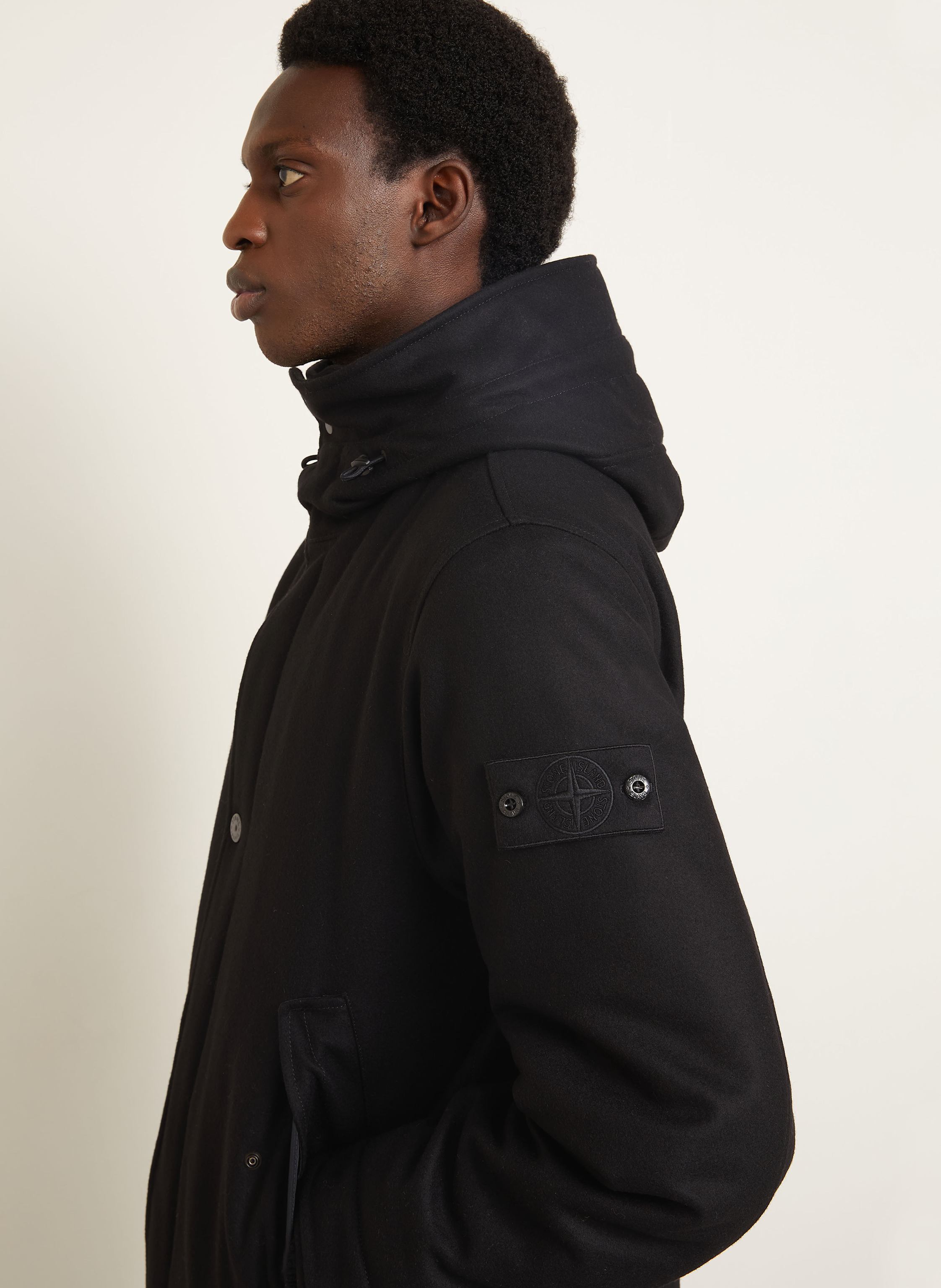 Thumbnail - Stone Island Flanelljacke Ghost schwarz