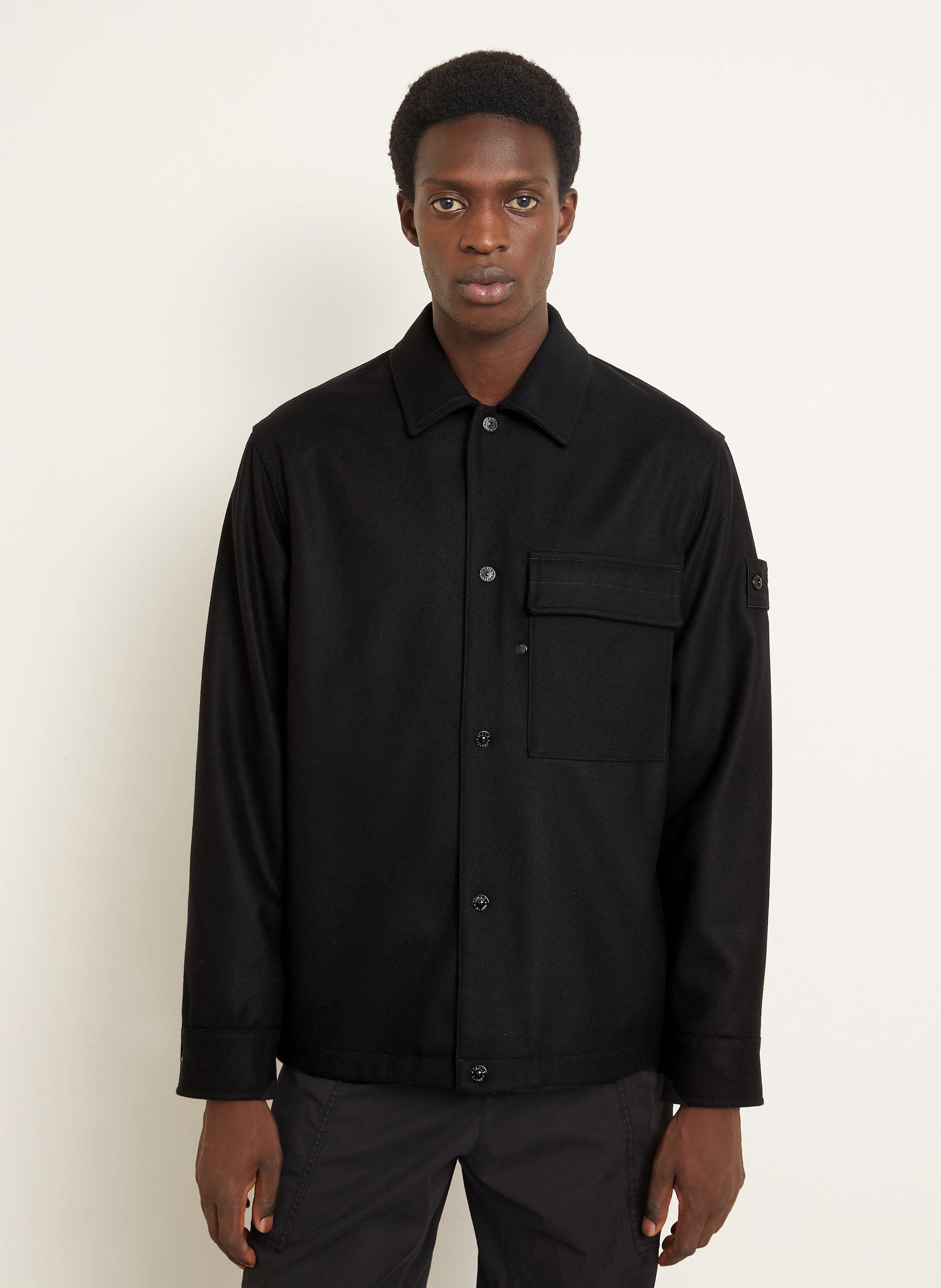 Thumbnail - Stone Island Flanell-Overshirt Ghost schwarz