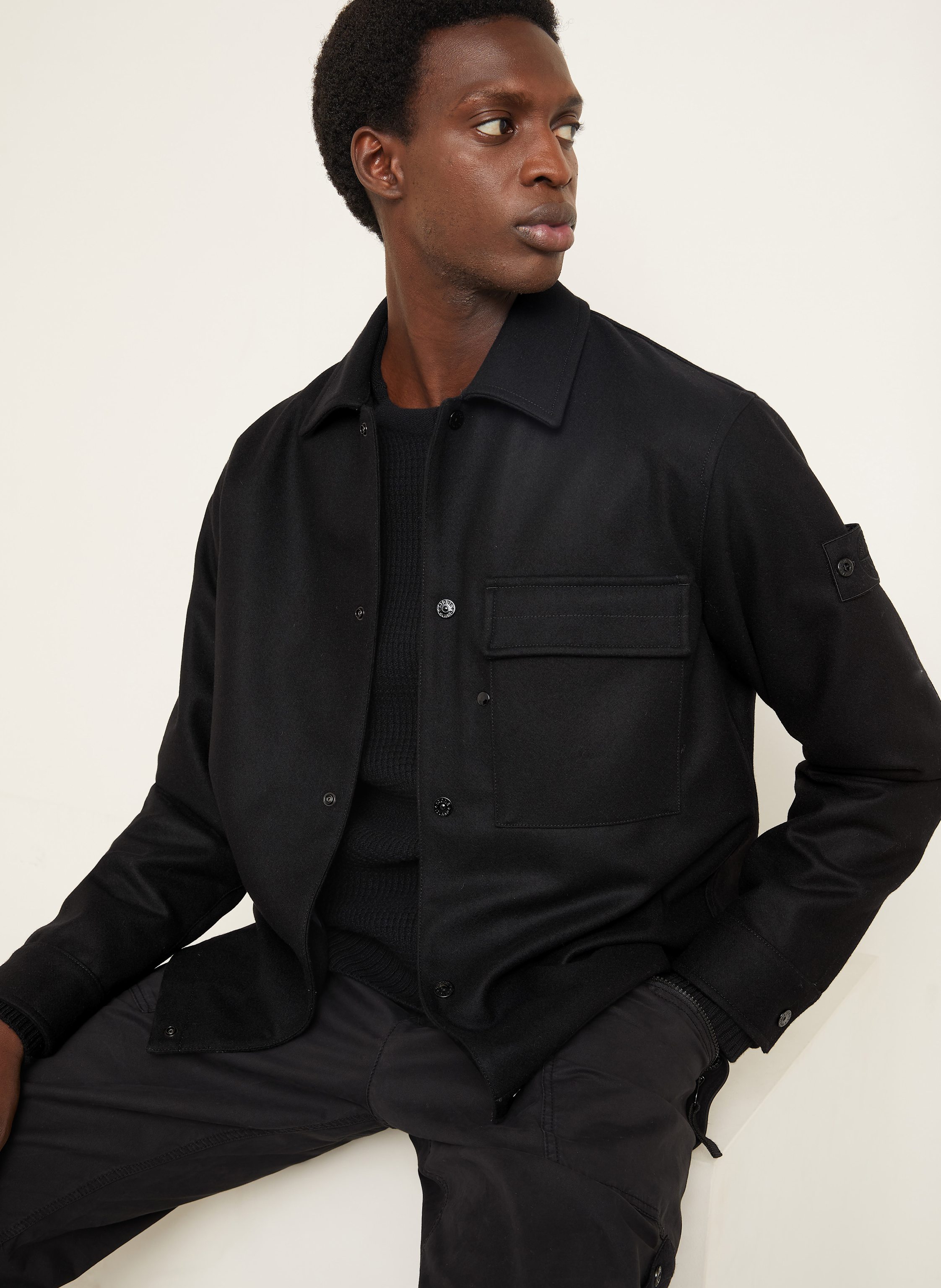 Thumbnail - Stone Island Flanell-Overshirt Ghost schwarz