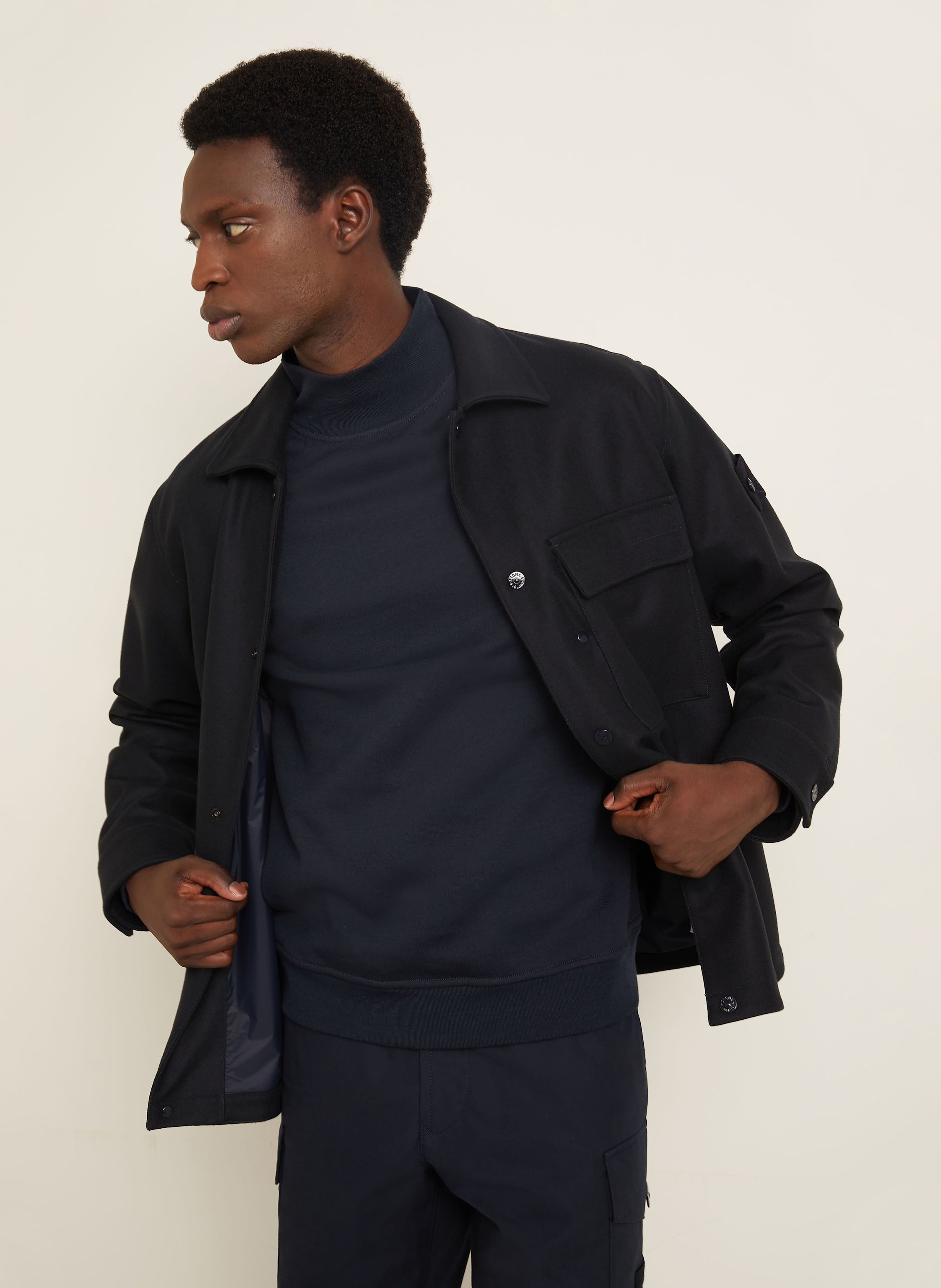 Thumbnail - Stone Island Flanell-Overshirt Ghost blau