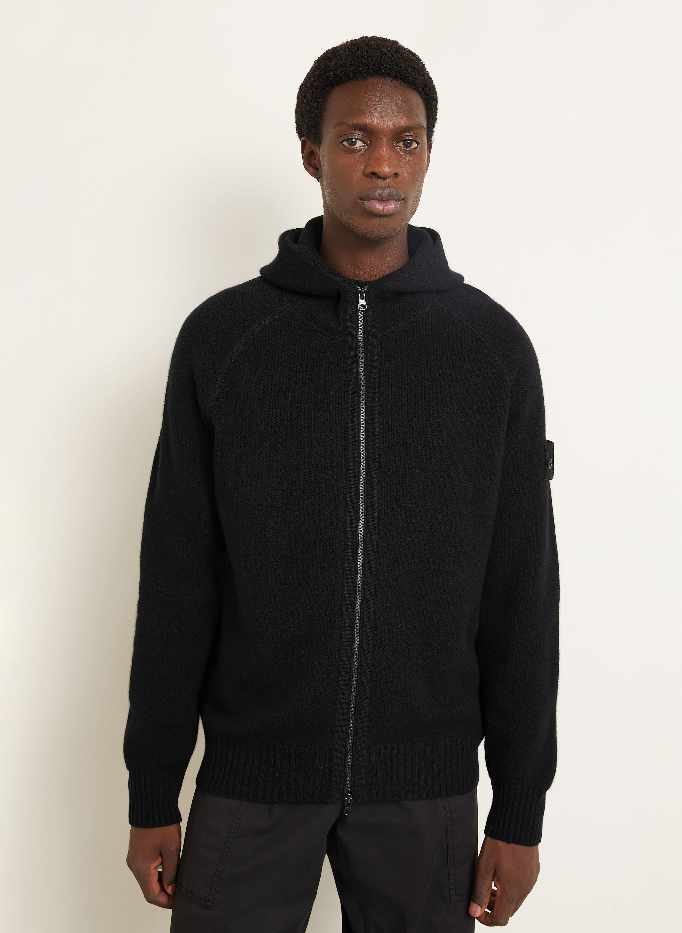 Thumbnail - Stone Island Strickjacke Ghost Aus Cashmere schwarz