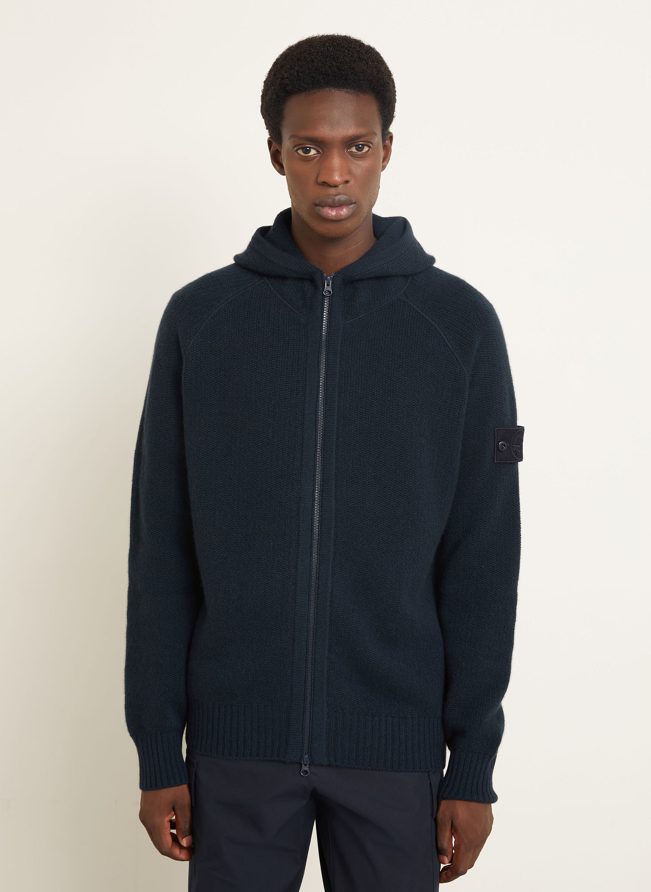 Thumbnail - Stone Island Strickjacke Ghost Aus Cashmere blau