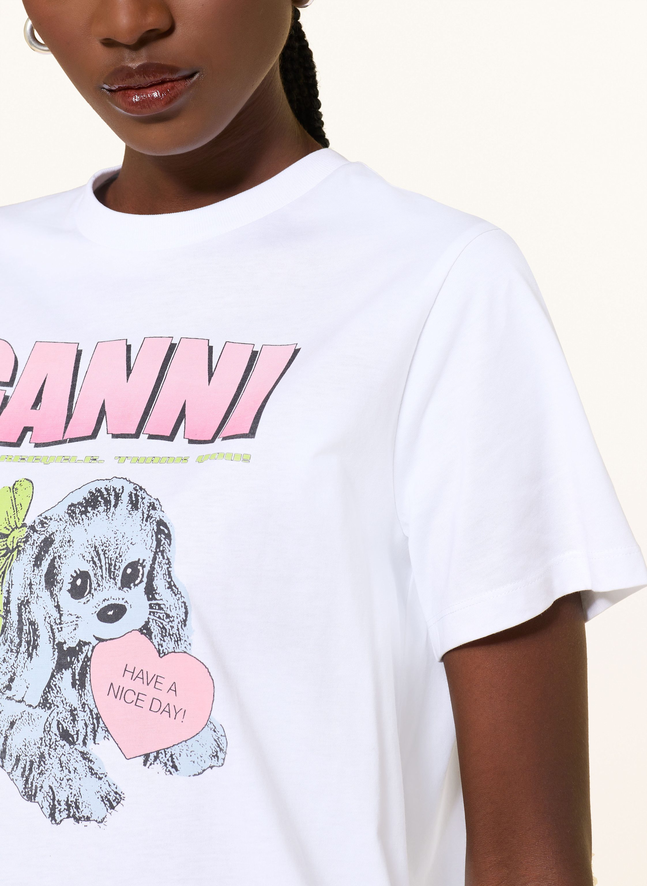 Thumbnail - Ganni T-Shirt weiss