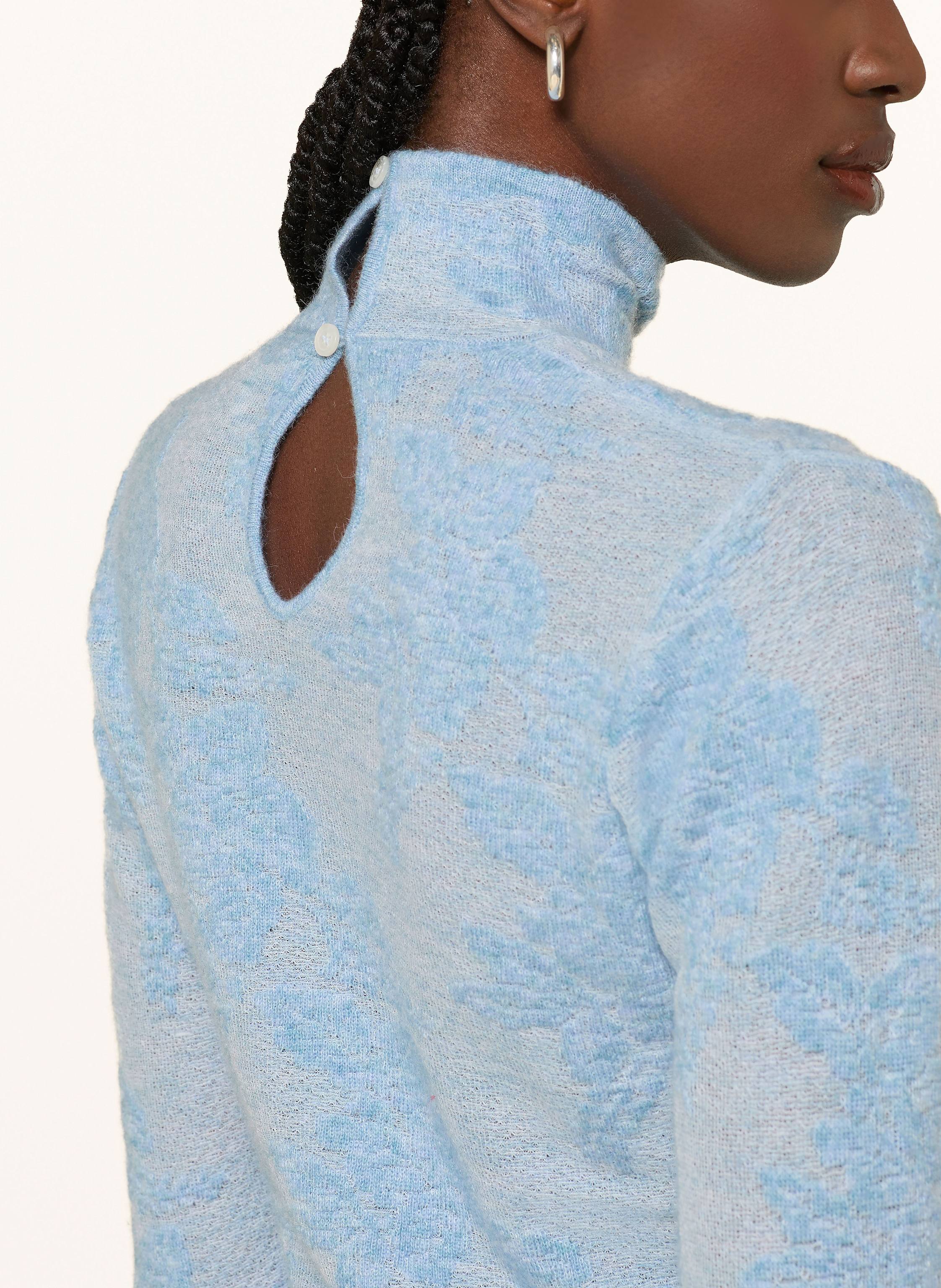 Thumbnail - Ganni Jacquard-Pullover Mit Alpaka blau