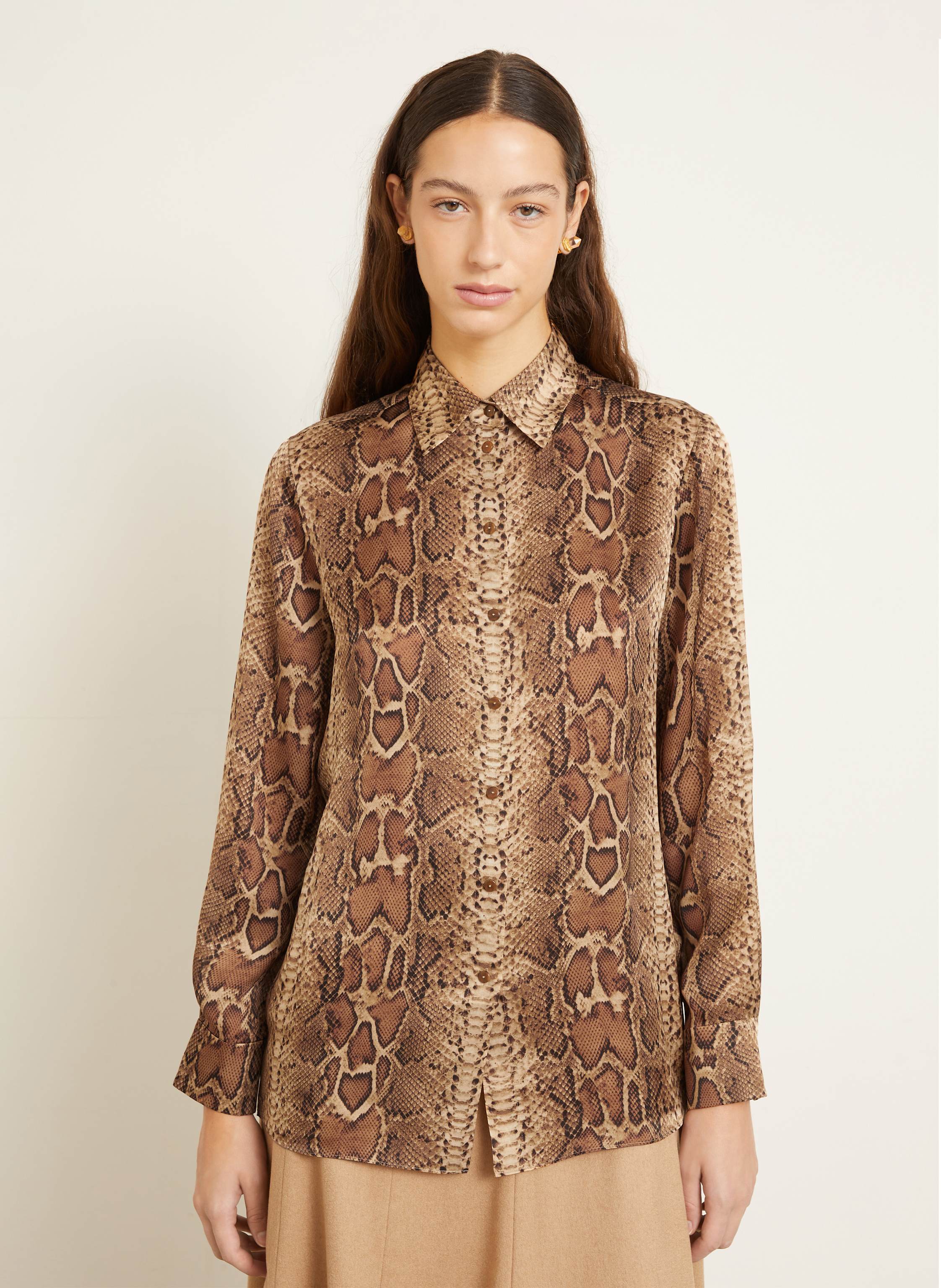 Thumbnail - Zimmermann Hemdbluse Hypnotic Aus Seide braun