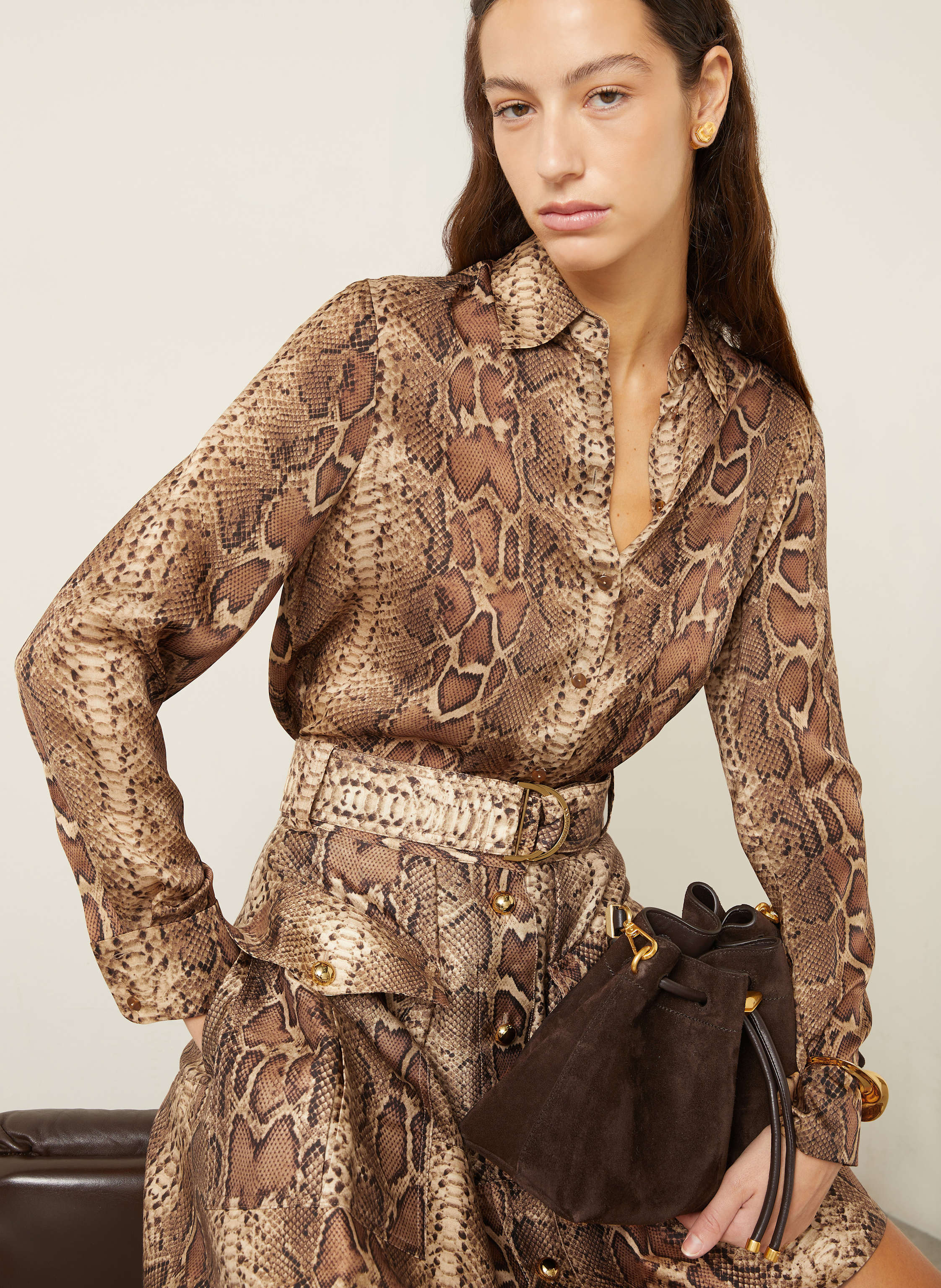 Thumbnail - Zimmermann Hemdbluse Hypnotic Aus Seide braun