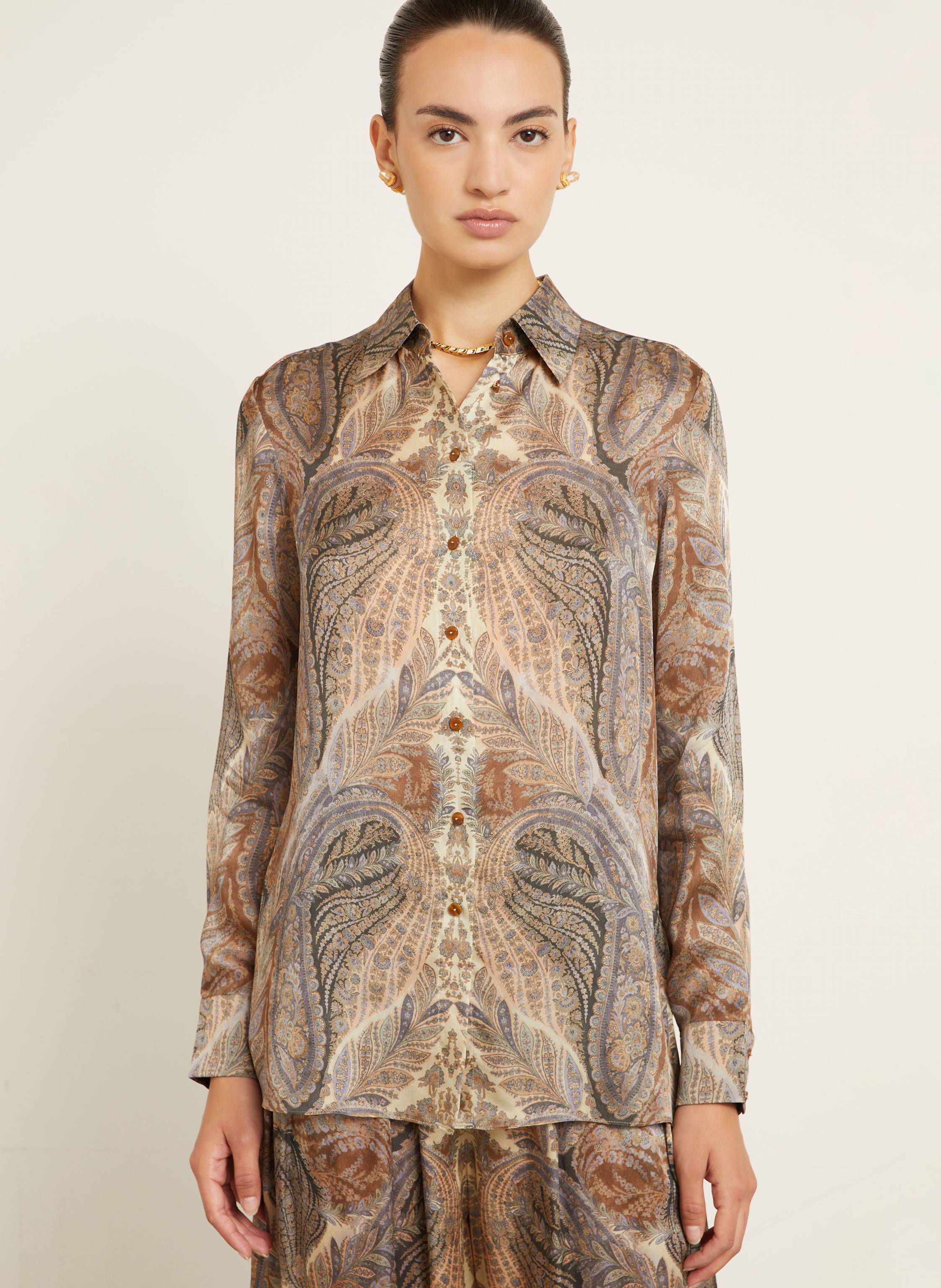 Thumbnail - Zimmermann Hemdbluse Hypnotic Aus Seide grau