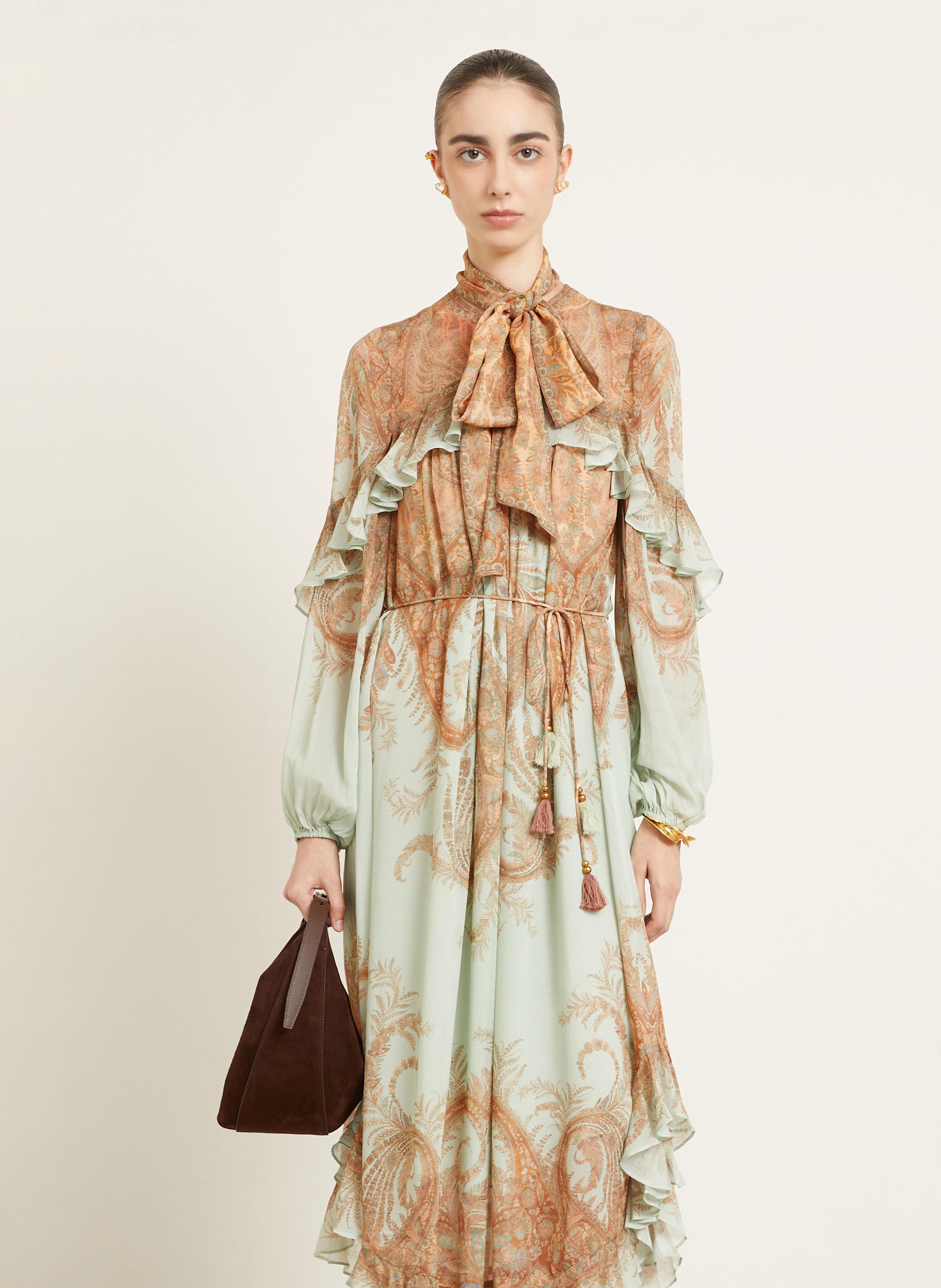 Thumbnail - Zimmermann Schluppenkleid Mit Rüschen gruen