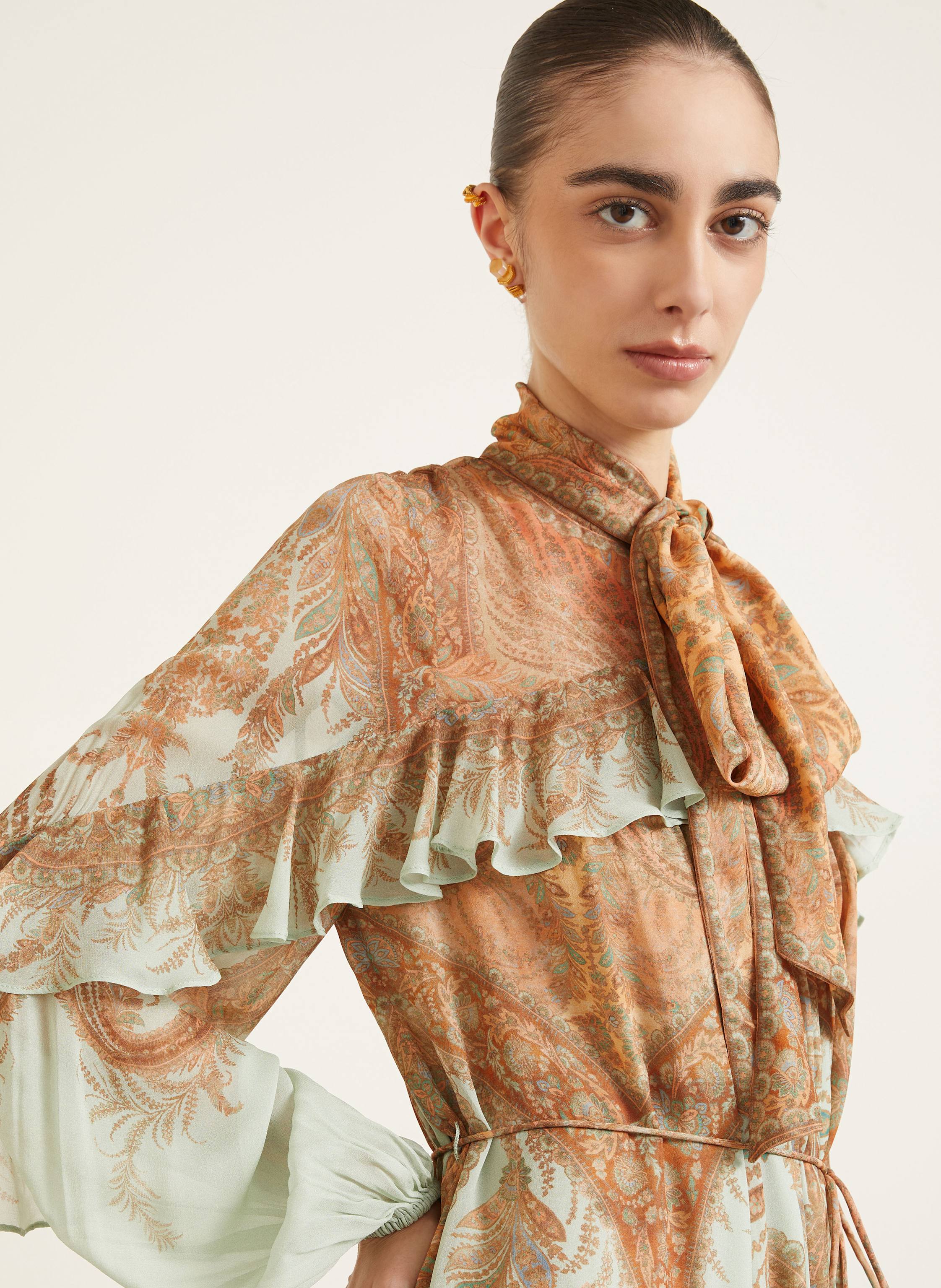 Thumbnail - Zimmermann Schluppenkleid Mit Rüschen gruen