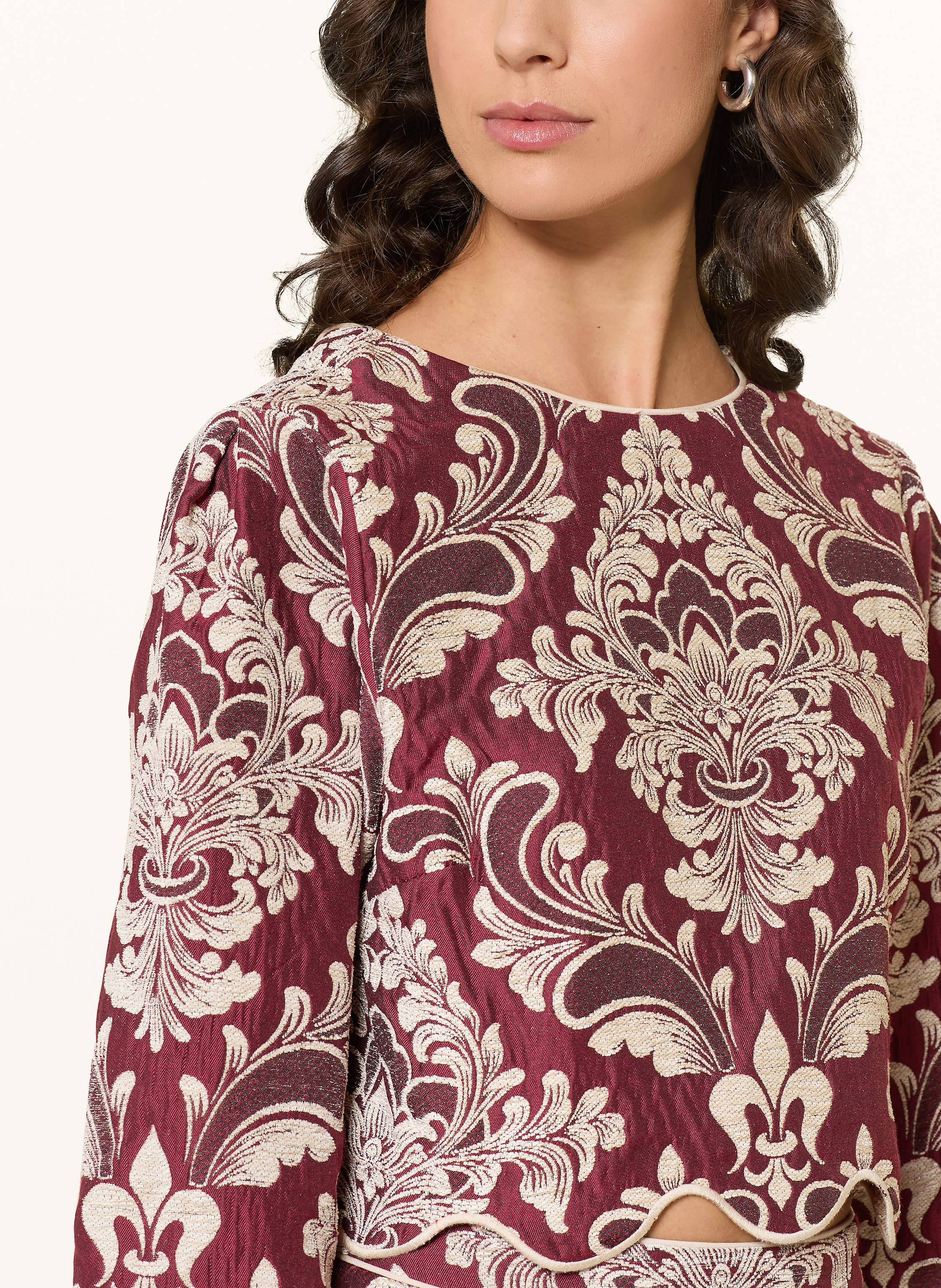 Thumbnail - Farm Rio Cropped-Top Aus Jacquard pink