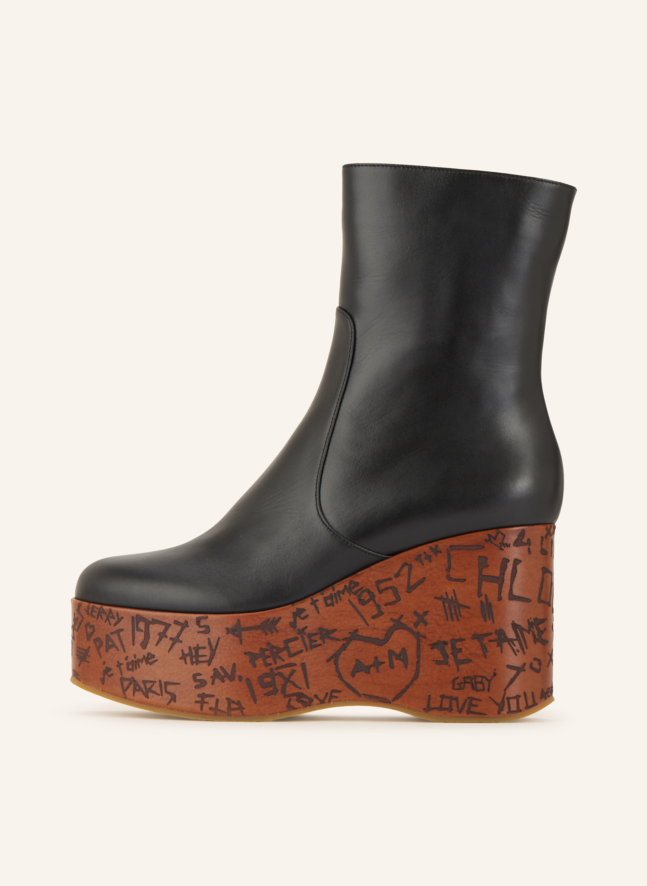 Thumbnail - Chloé Plateau-Stiefeletten Maxime schwarz