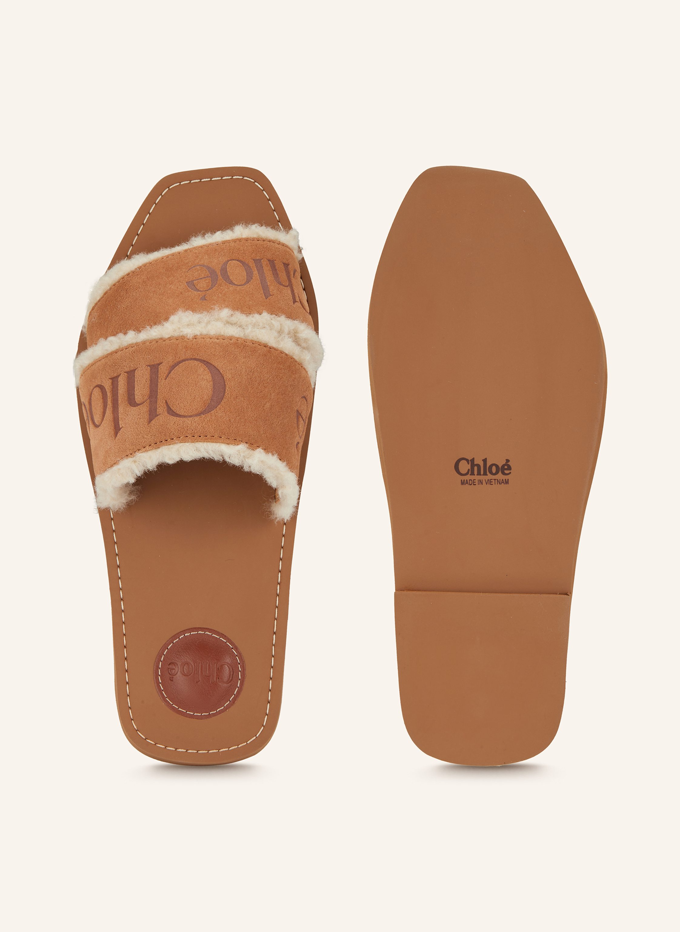 Thumbnail - Chloé Pantoletten Woody braun