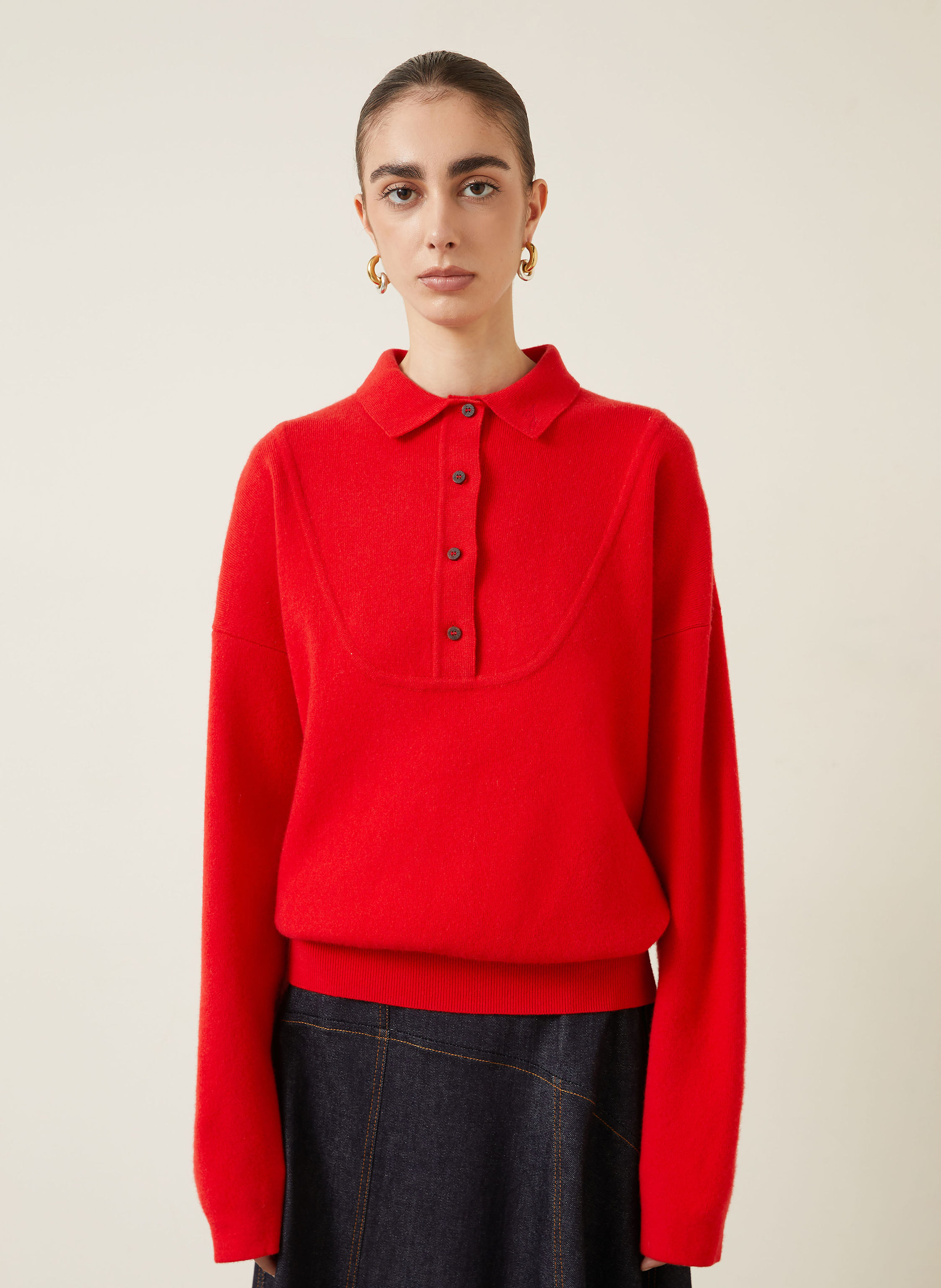 Thumbnail - Jacquemus Pullover La Maille Vareuse Pallone rot