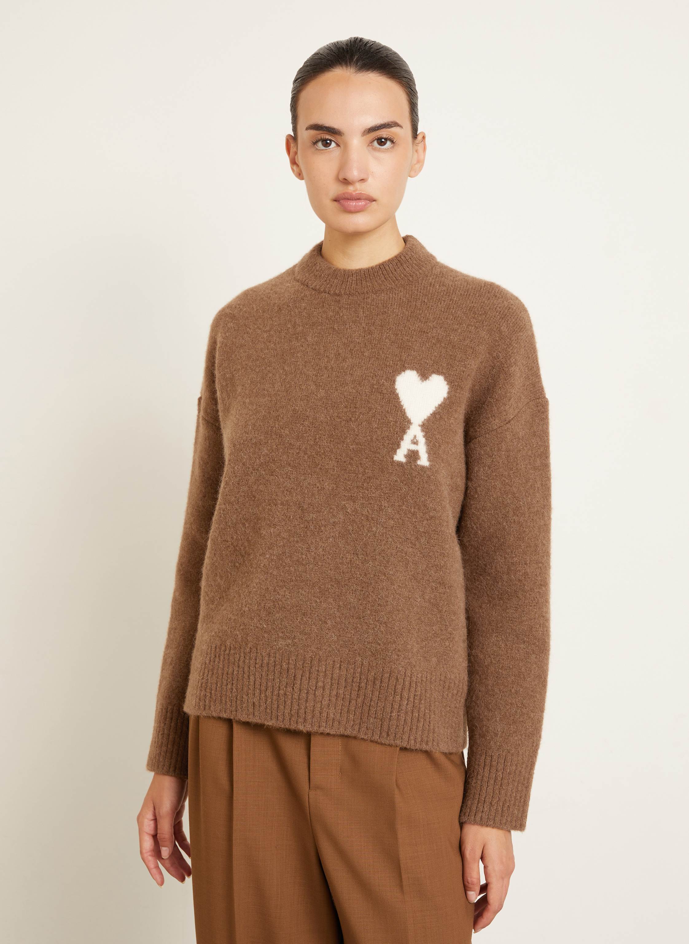 Thumbnail - Ami Paris Pullover Mit Alpaka braun