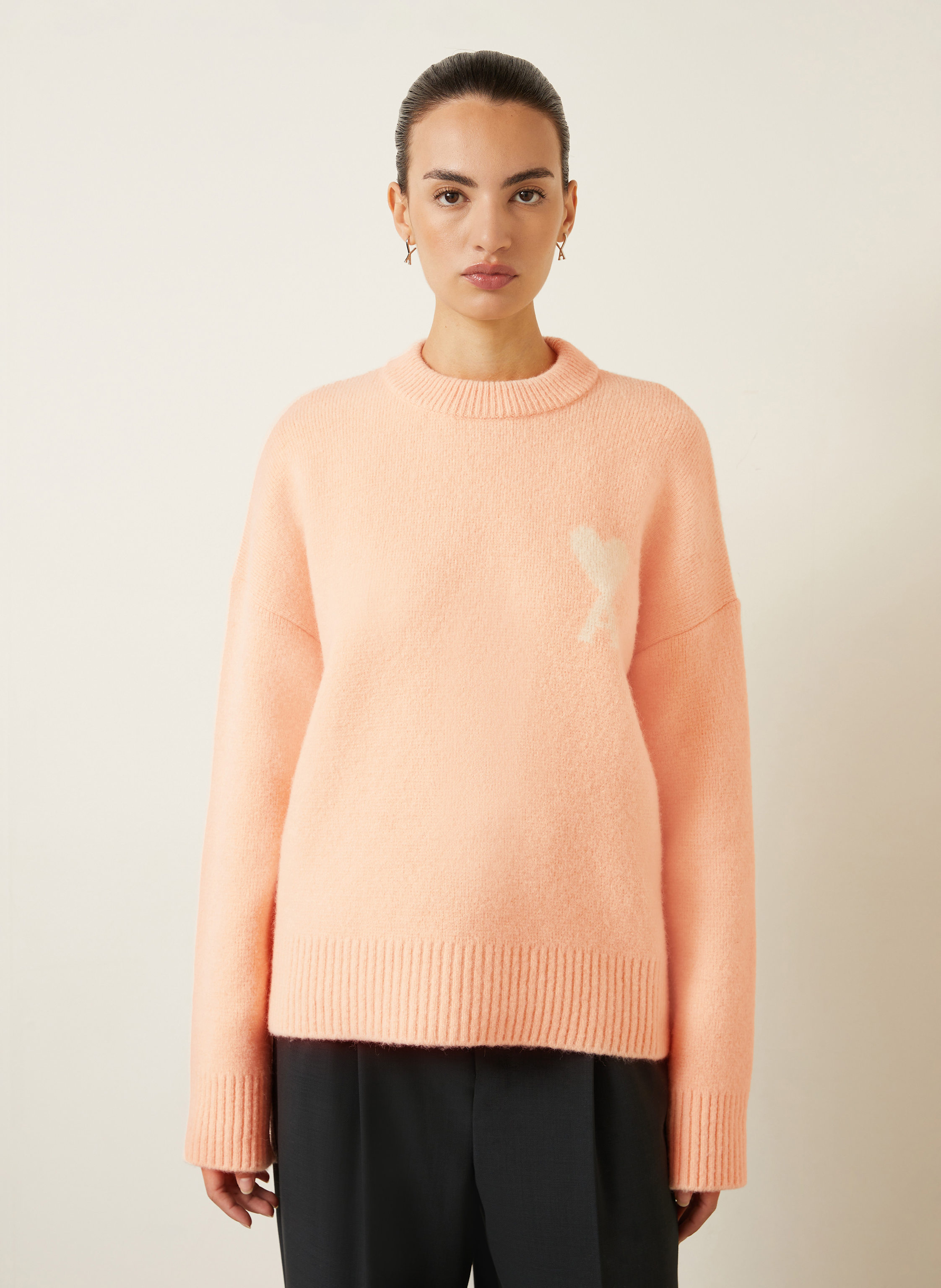 Thumbnail - Ami Paris Pullover Mit Alpaka rosa