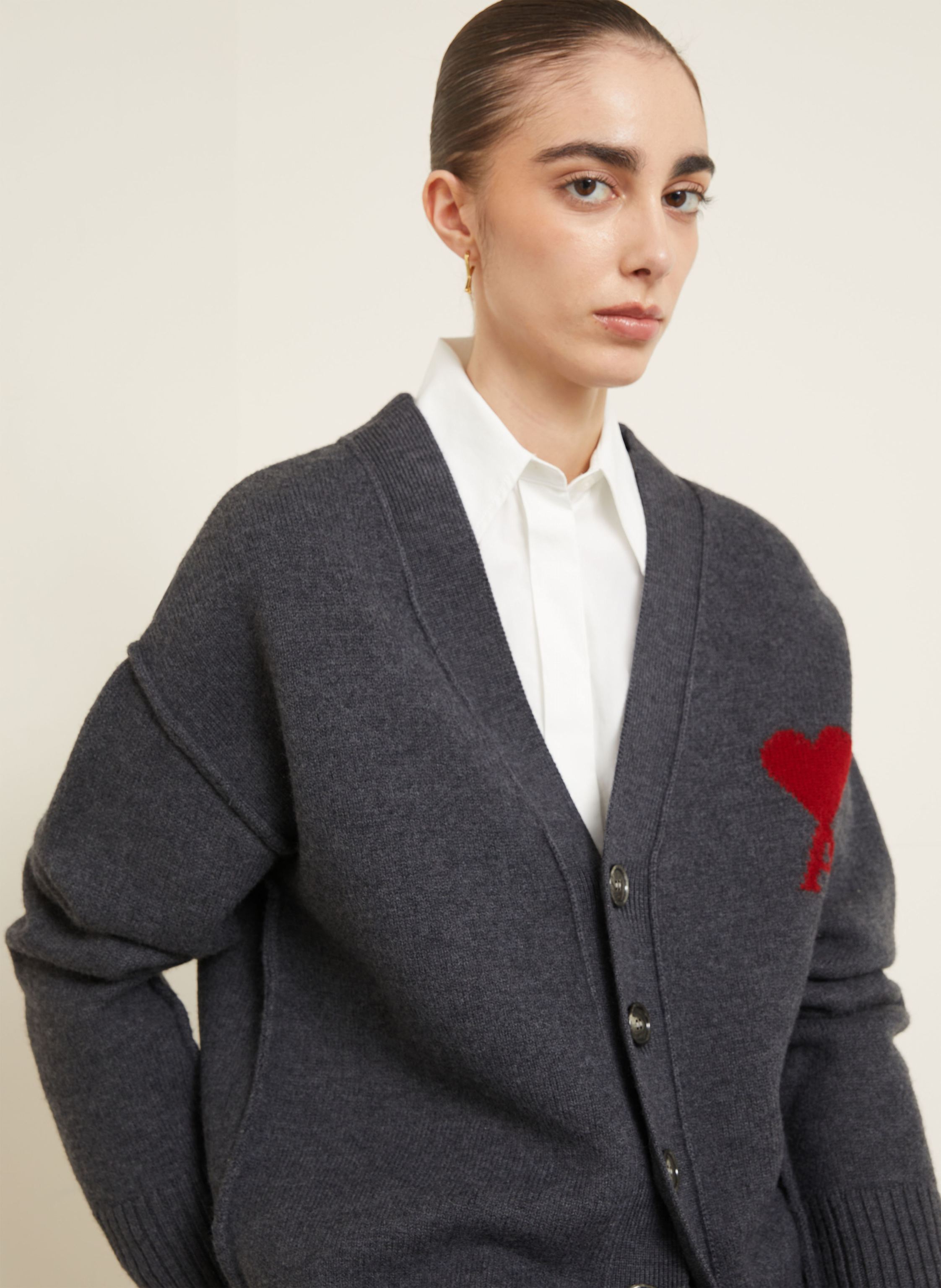 Thumbnail - Ami Paris Strickjacke grau