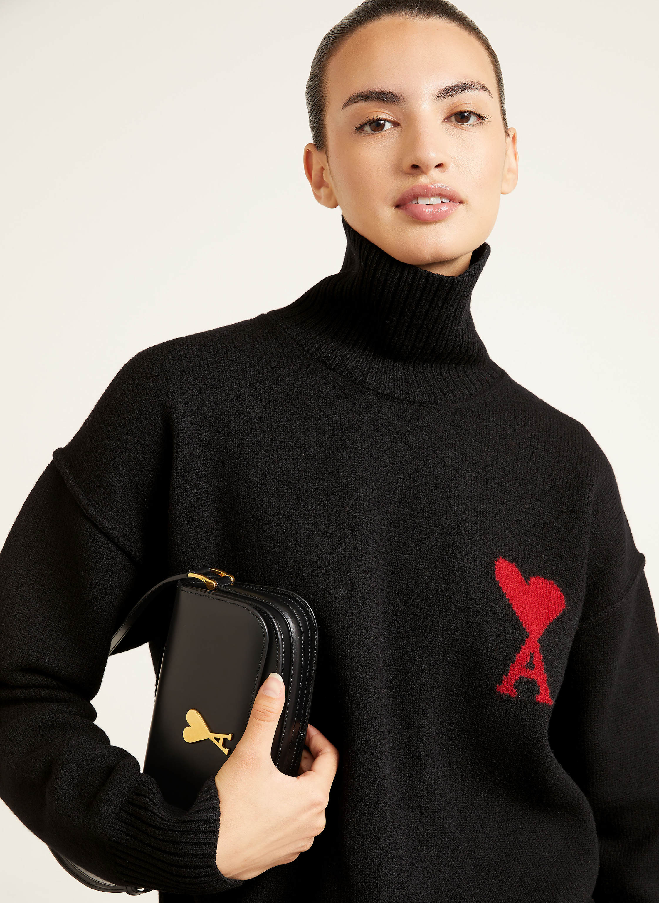 Thumbnail - Ami Paris Rollkragenpullover schwarz