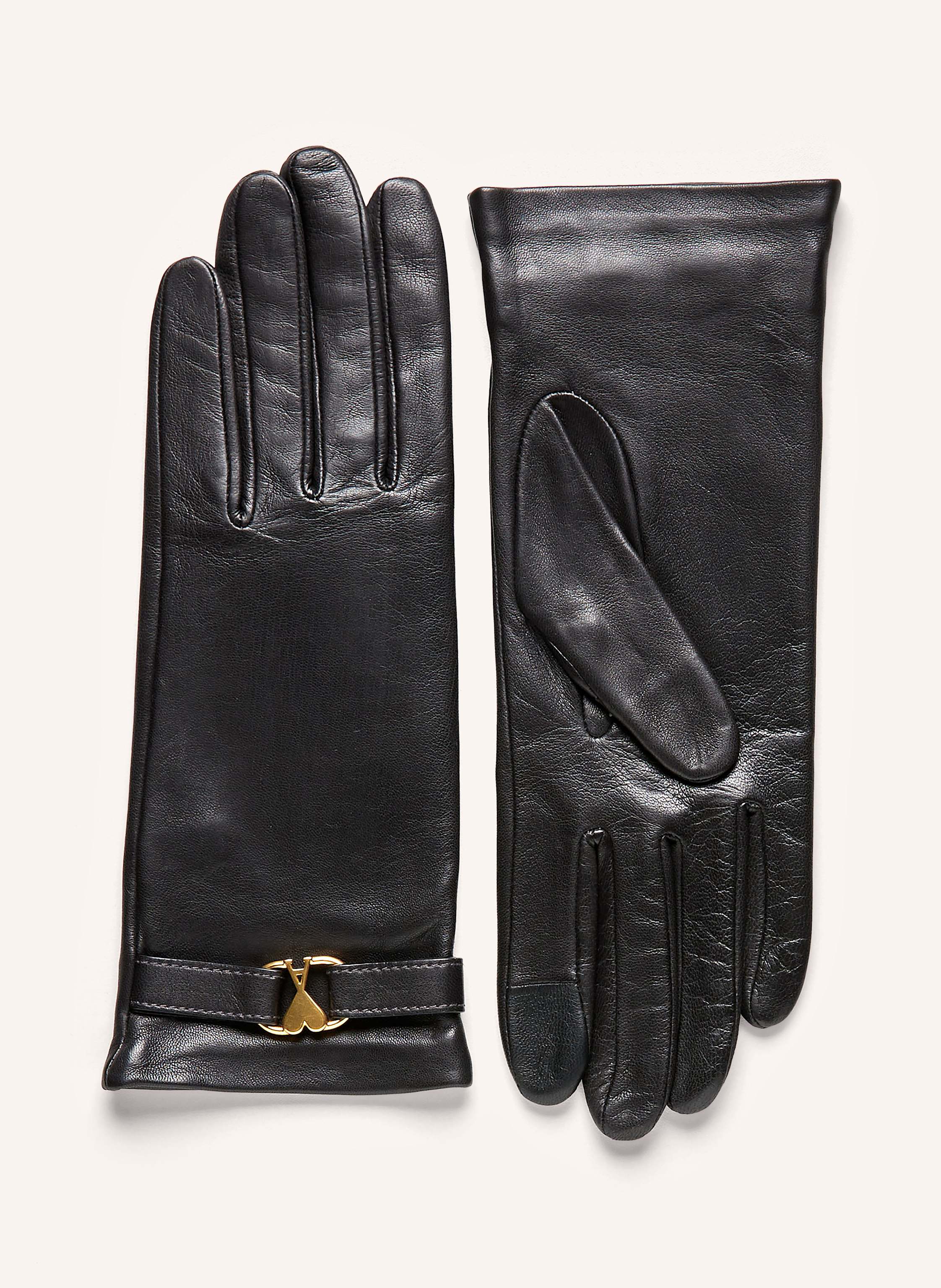 AMI Paris Ami Paris Lederhandschuhe schwarz in SCHWARZ