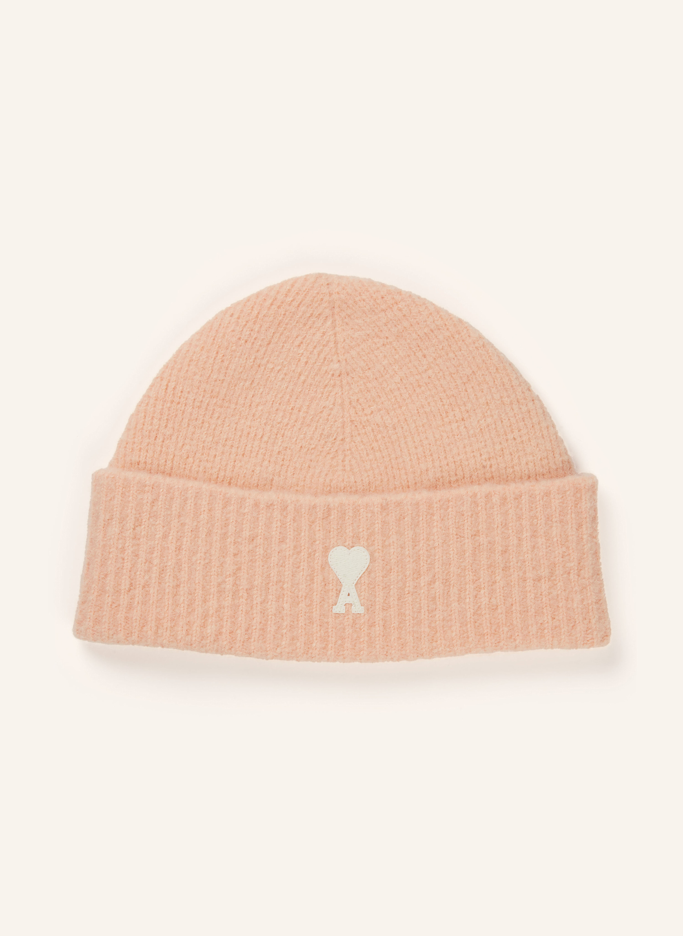 AMI PARIS Hat with alpaca in salmon