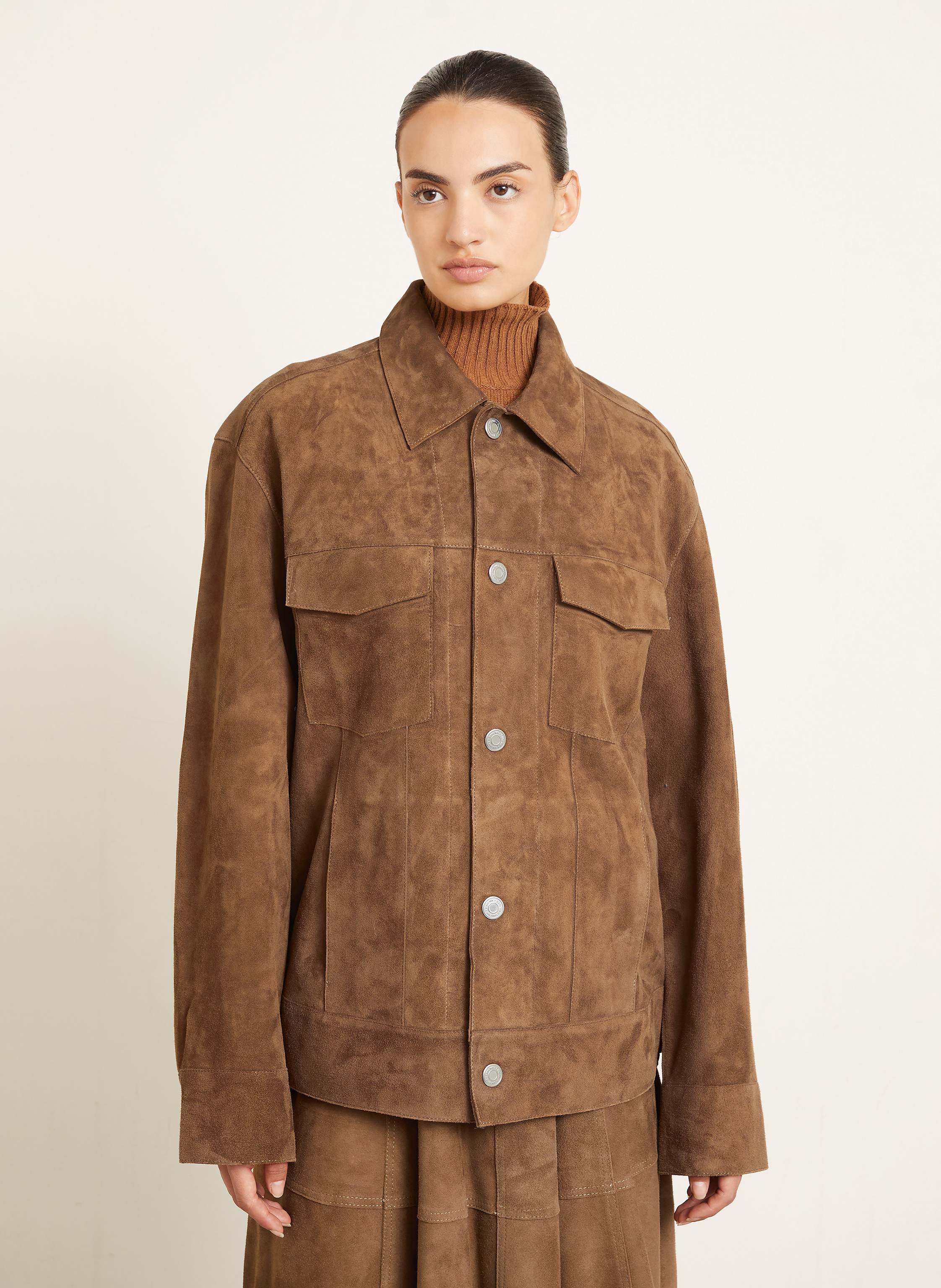 Thumbnail - Ami Paris Leder-Overjacket braun