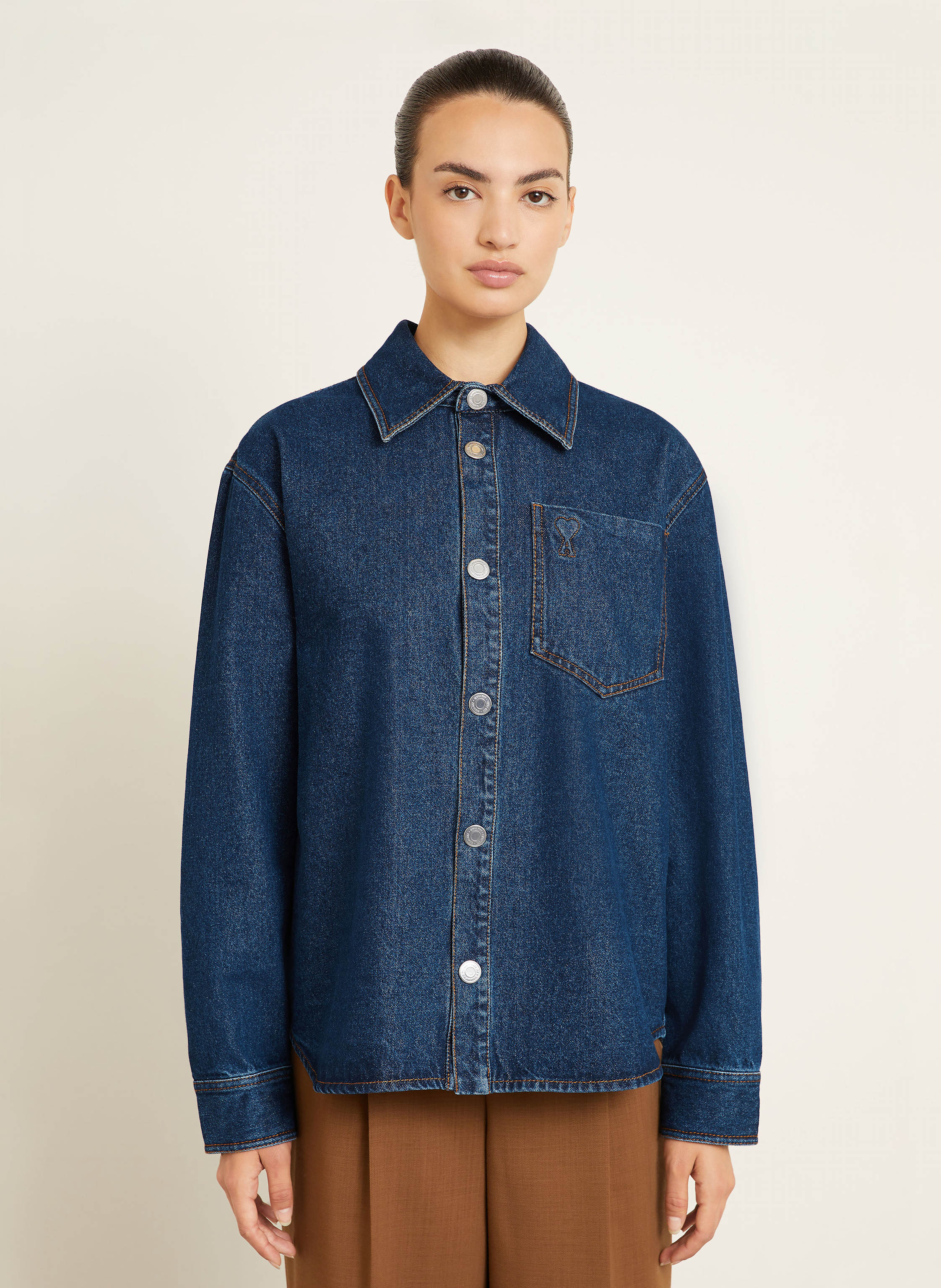 Thumbnail - Ami Paris Jeans-Overshirt blau