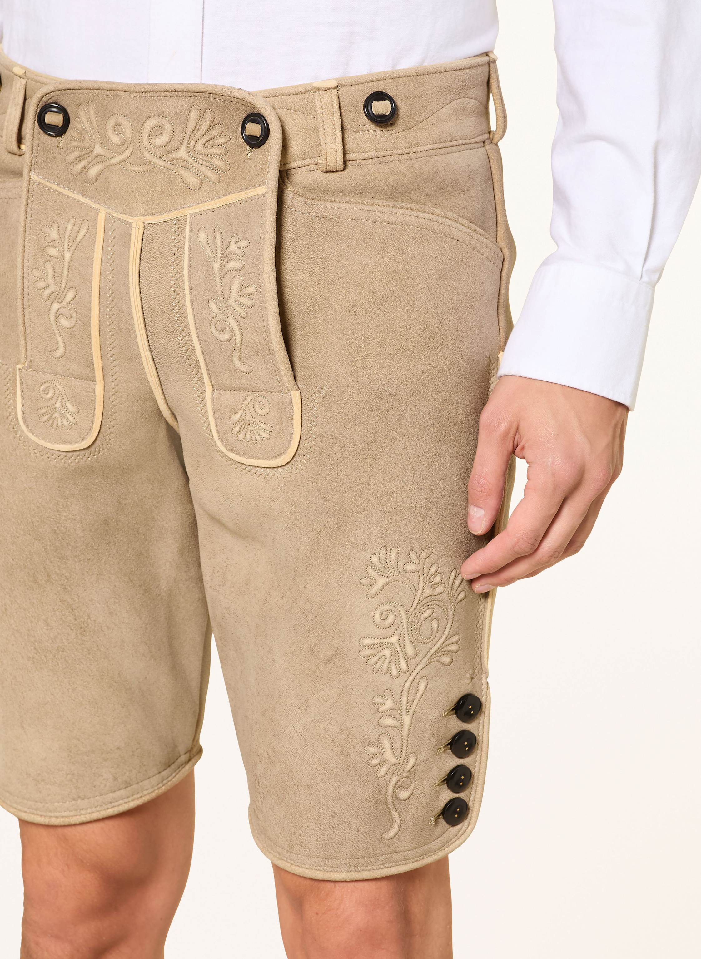 Thumbnail - Hirscher Trachten-Lederhose Lusanne beige