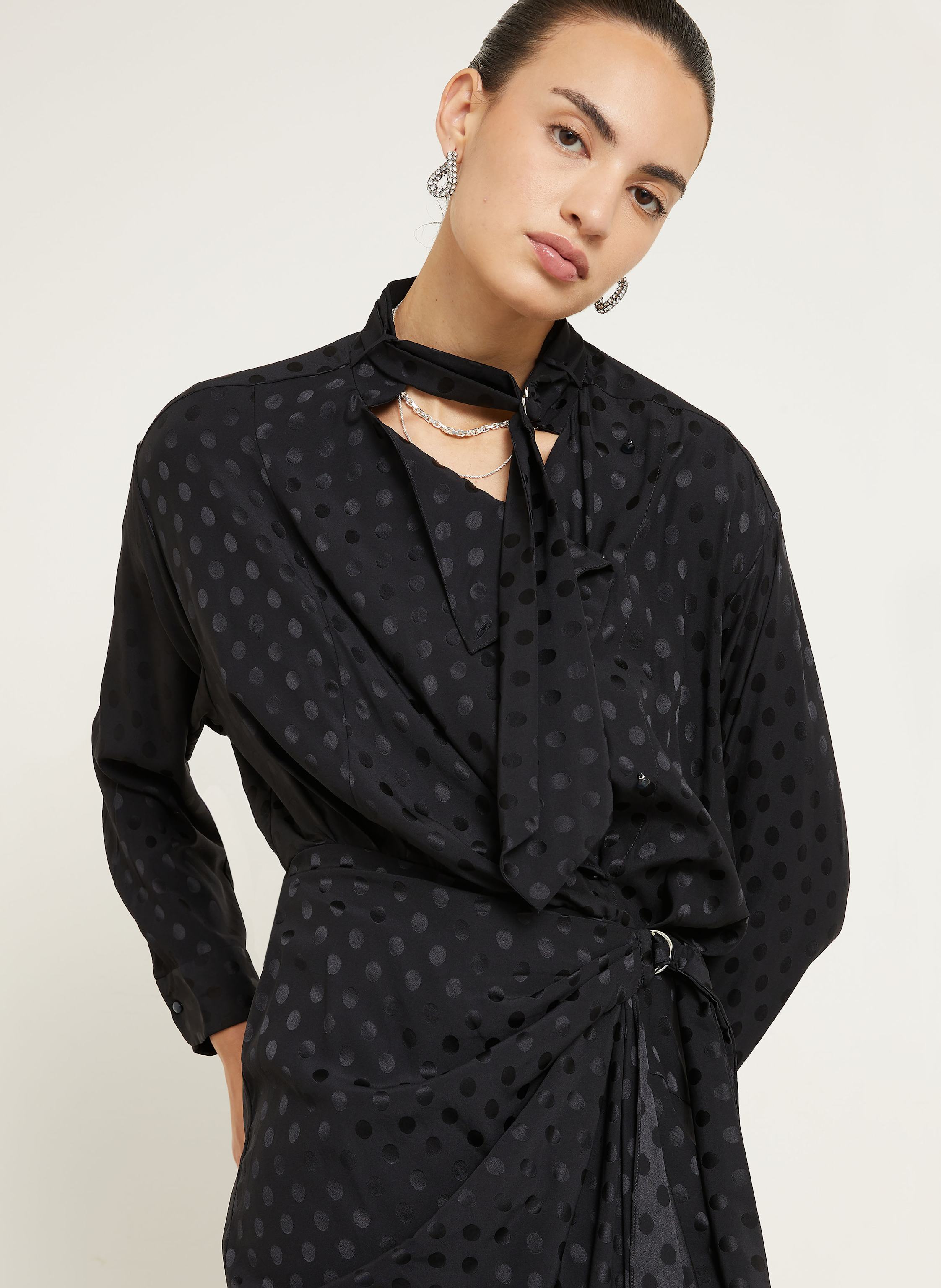 Thumbnail - Isabel Marant Jacquard-Kleid Ora Aus Seide schwarz