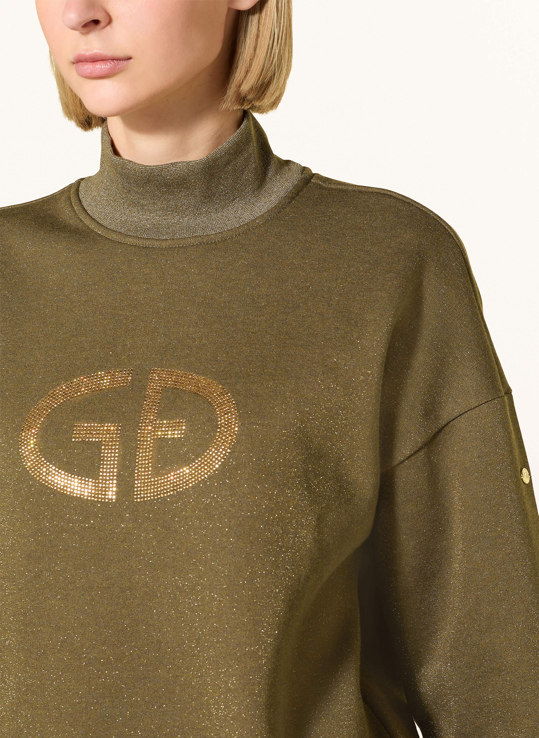 Thumbnail - Goldbergh Sweatshirt Mit Glitzergarn Und Schmucksteinen gruen