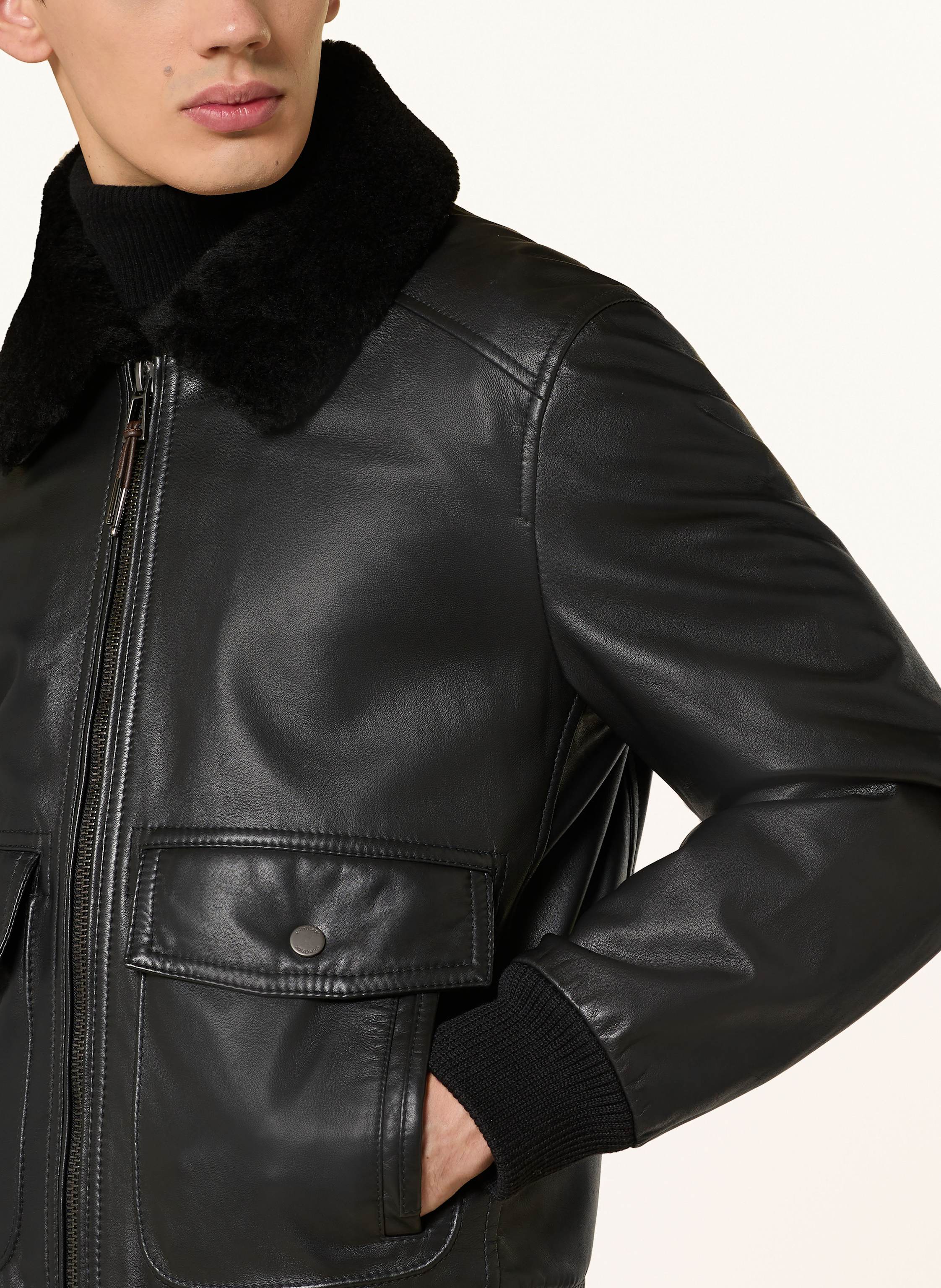 Thumbnail - Windsor. Lederjacke Arturo schwarz
