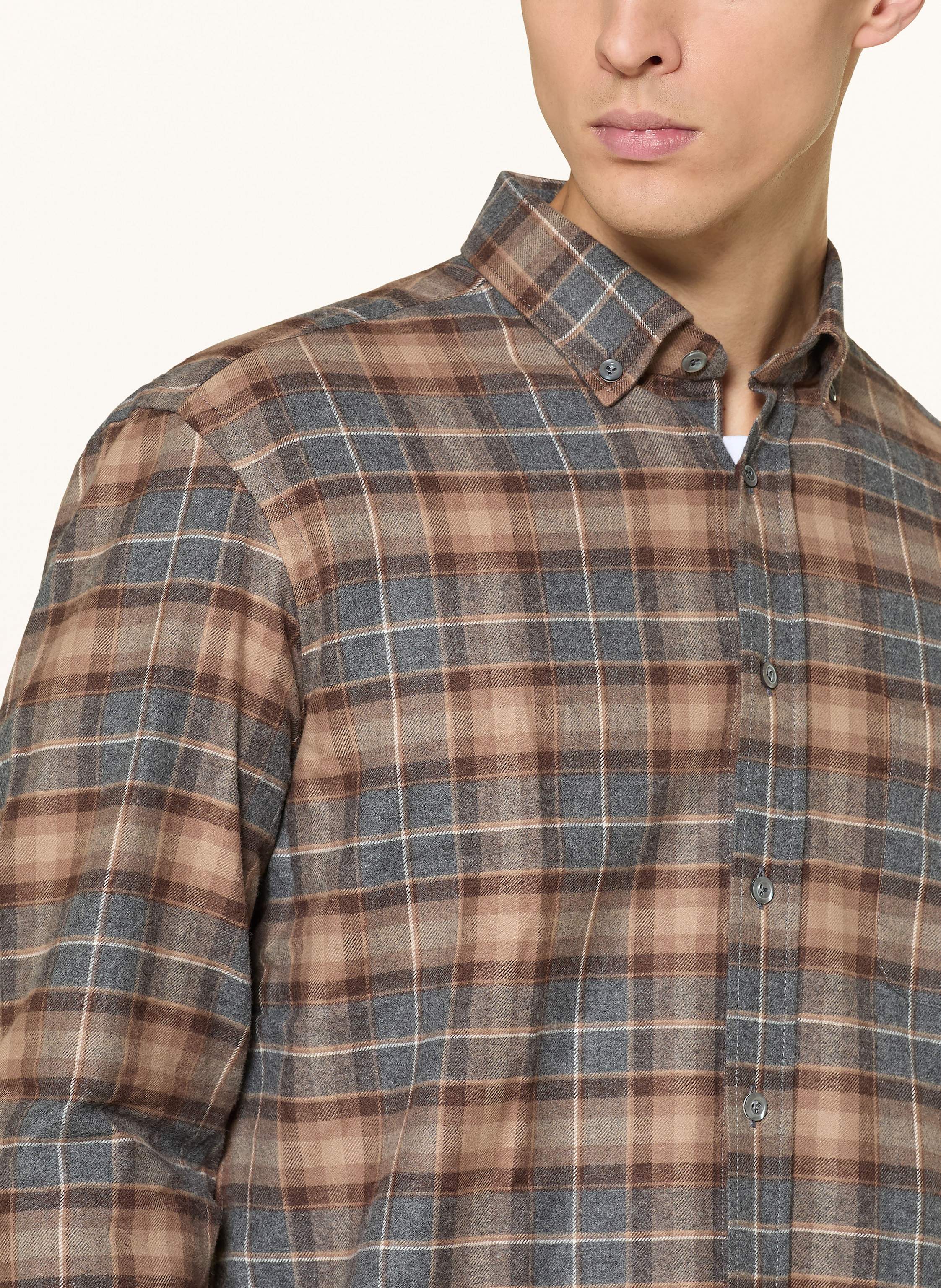 Thumbnail - Van Laack Flanellhemd Roy Tailor Fit braun